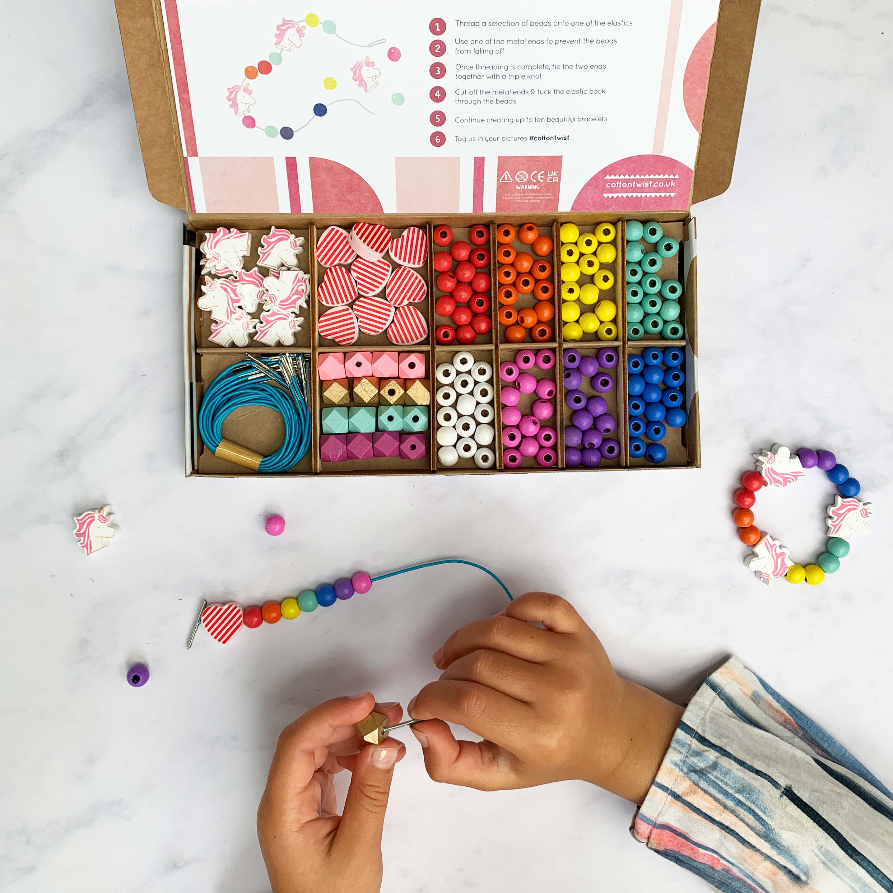 Unicorn & Heart Bracelet Making Kit - Makes 10 Bracelets