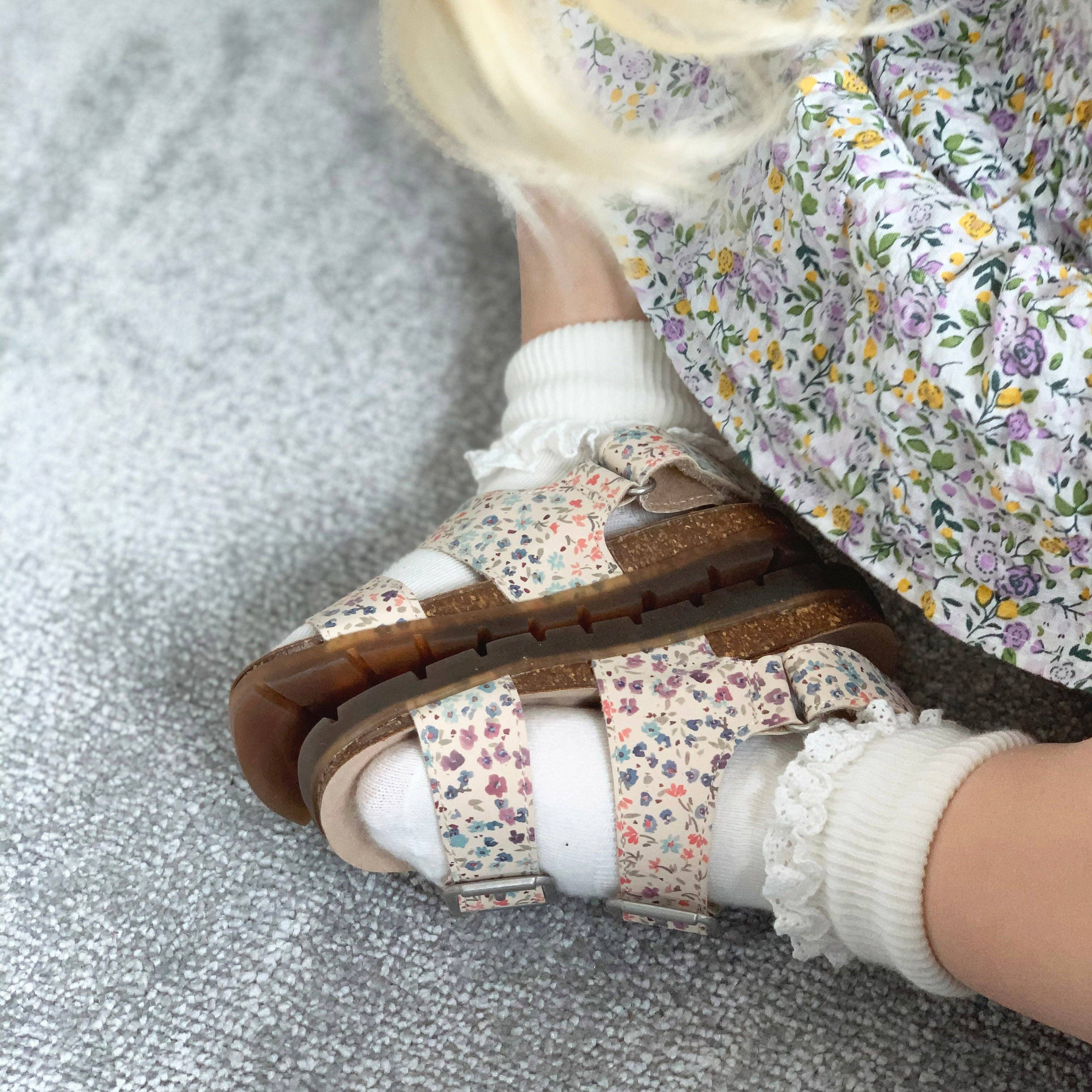 Frilly Non-Slip Stay-On Baby and Toddler Socks || Pearl White