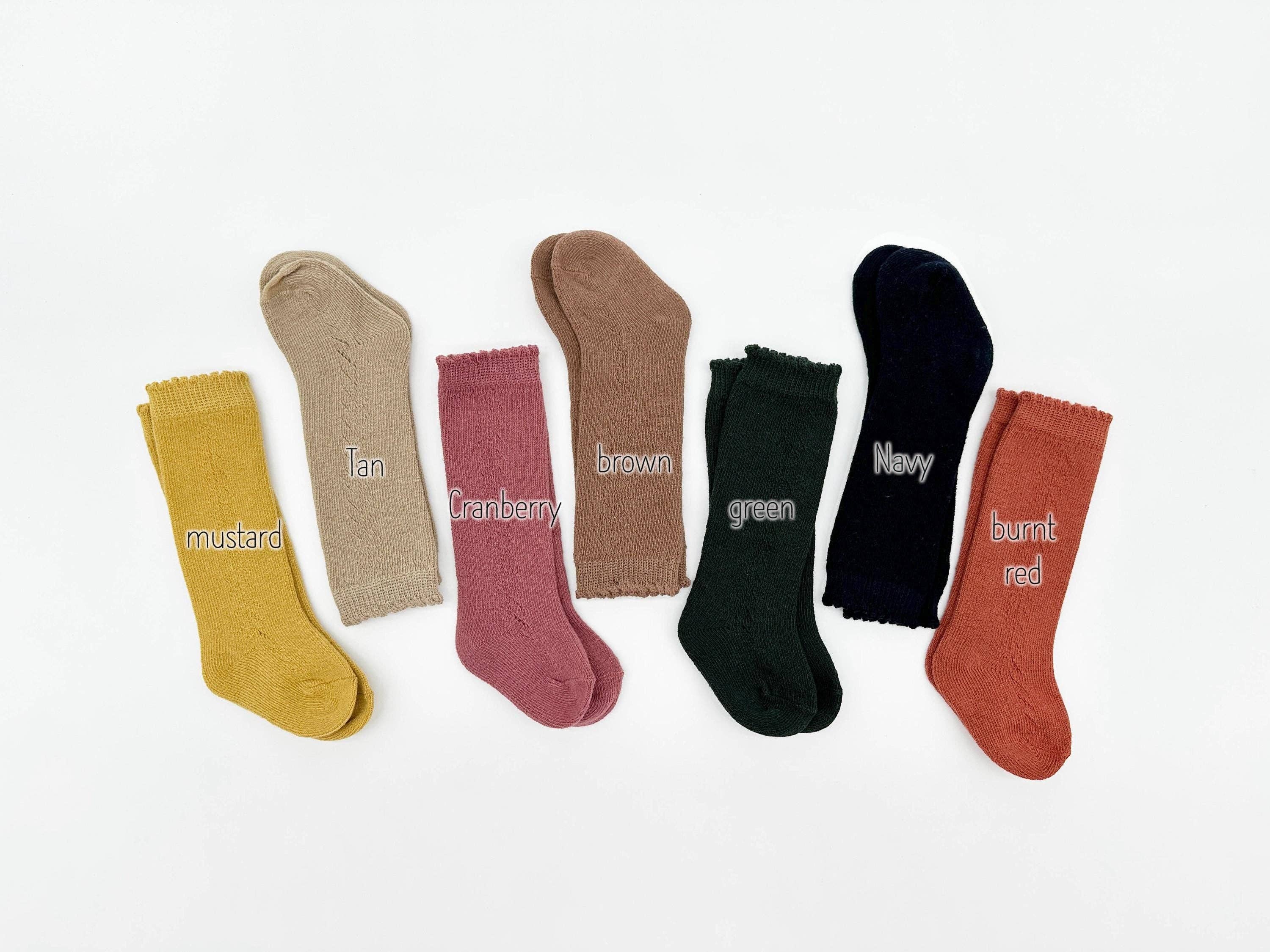 French Lace Knee High Baby Socks: White