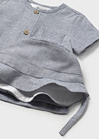 Shorts, Shirt and Bucket Hat Set || Blue Pinstripe