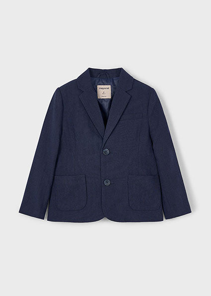 Boys Suit Jacket || Navy Herringbone