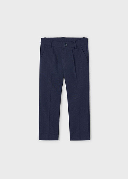 Boys Dress Pant || Navy Herringbone
