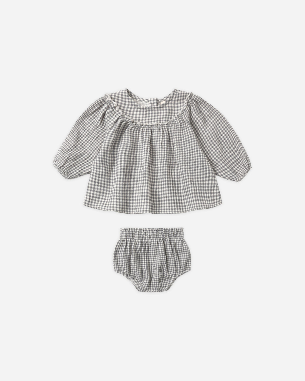 Quincy Mae Mia Top and Bloomer Set || Midnight Gingham