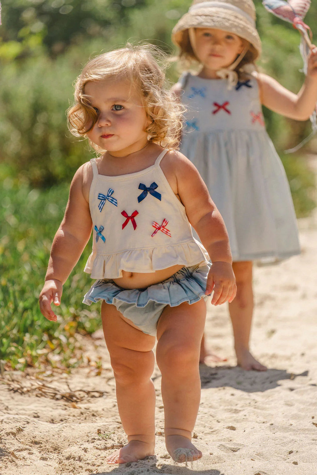 Wild Wawa Ruffle Bloomer Set || Denim