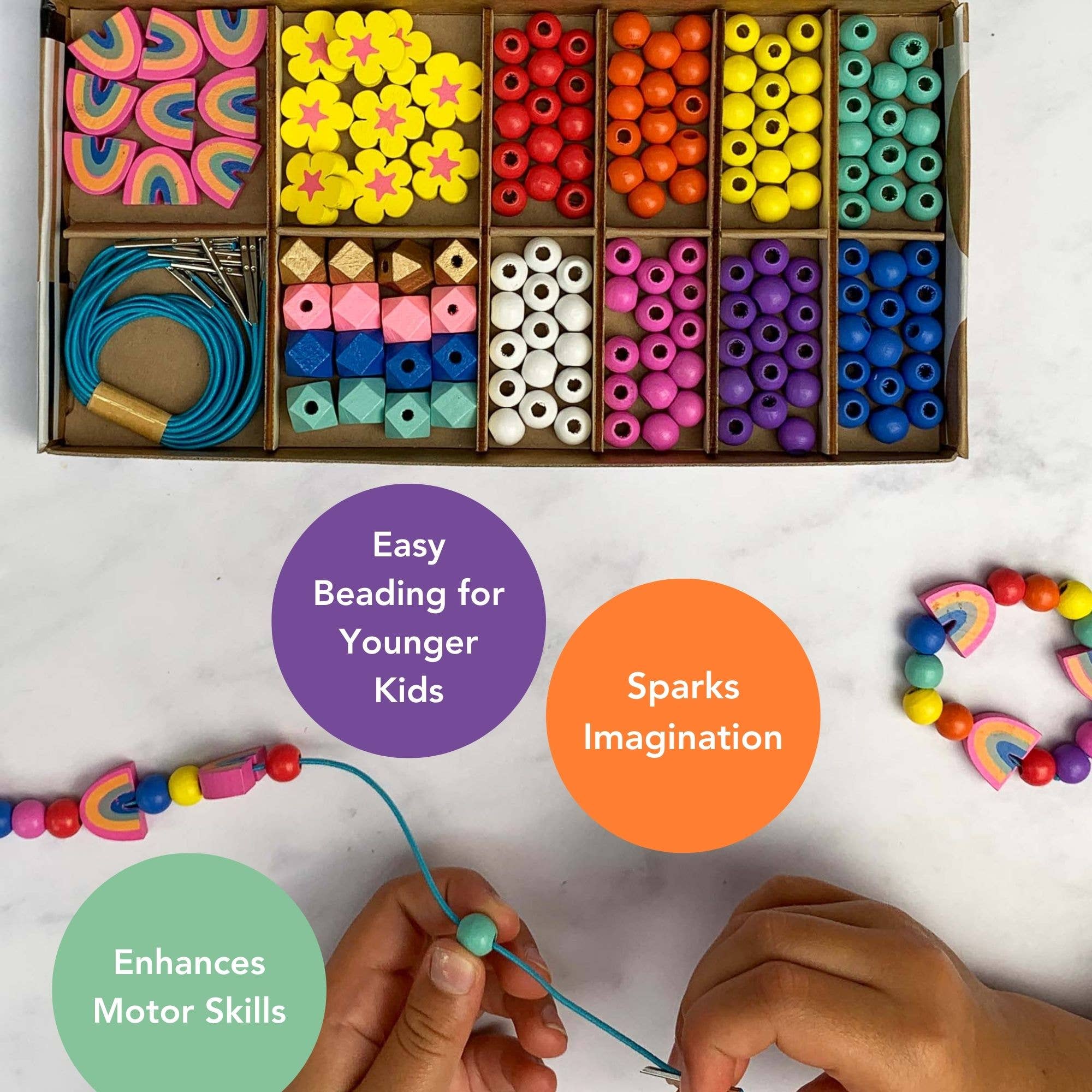 Rainbow & Flower Bracelet Making Kit - Makes 10 Bracelets