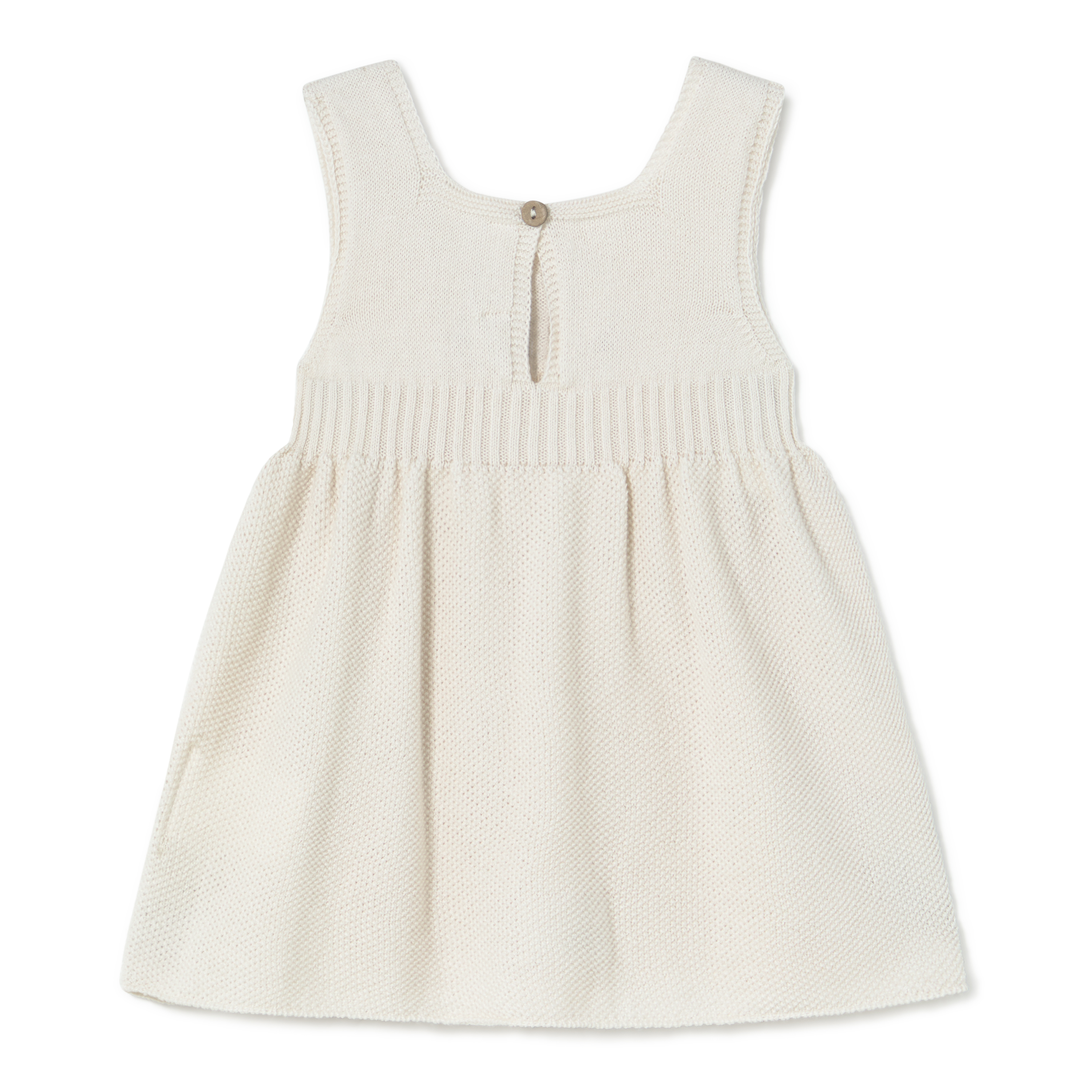 Aurora Embroidered Knit Dress || Cream