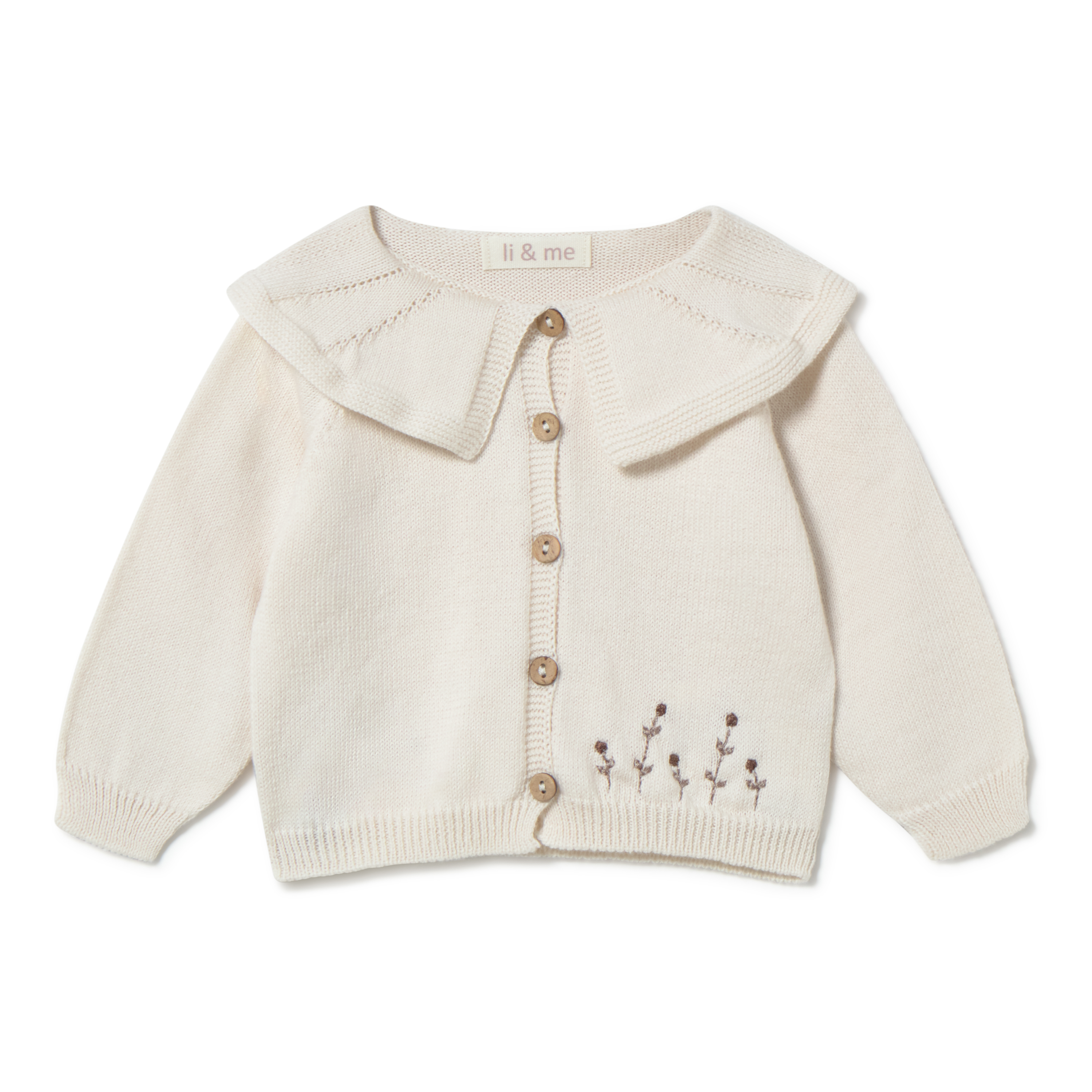 Dalhia Embroidered Knot Cardigan || Cream
