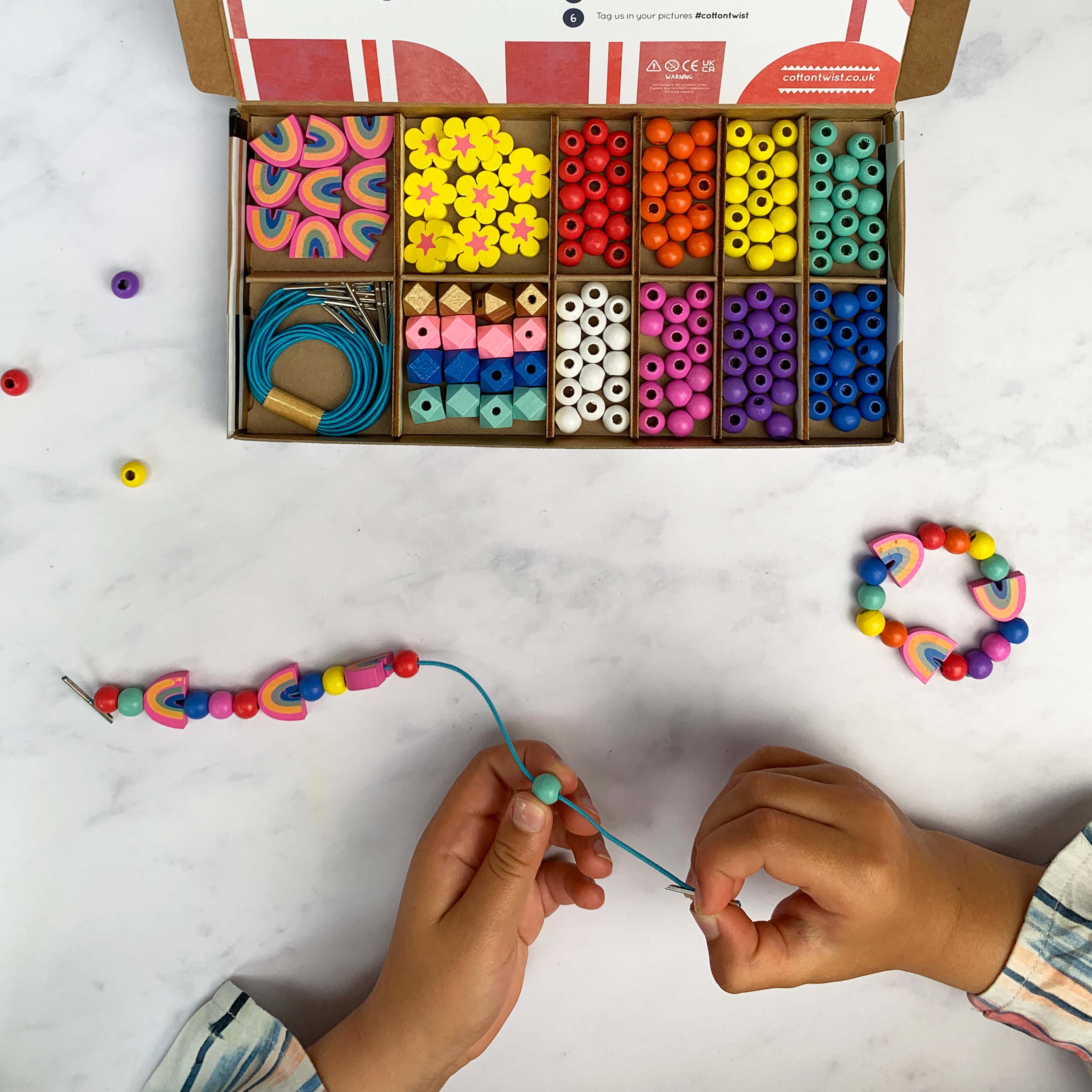 Rainbow & Flower Bracelet Making Kit - Makes 10 Bracelets