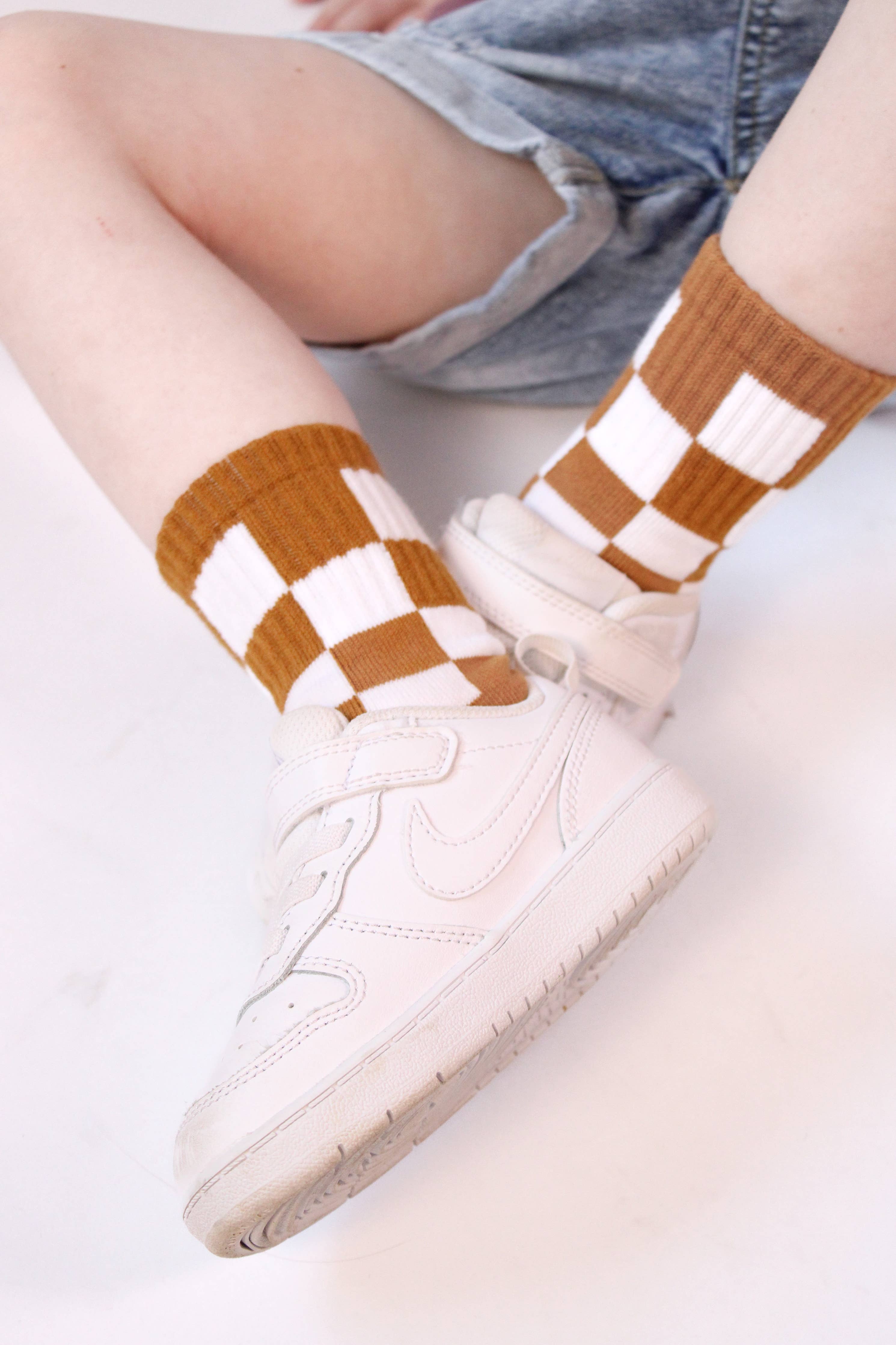Kickin It Up Socks || Camel Checker