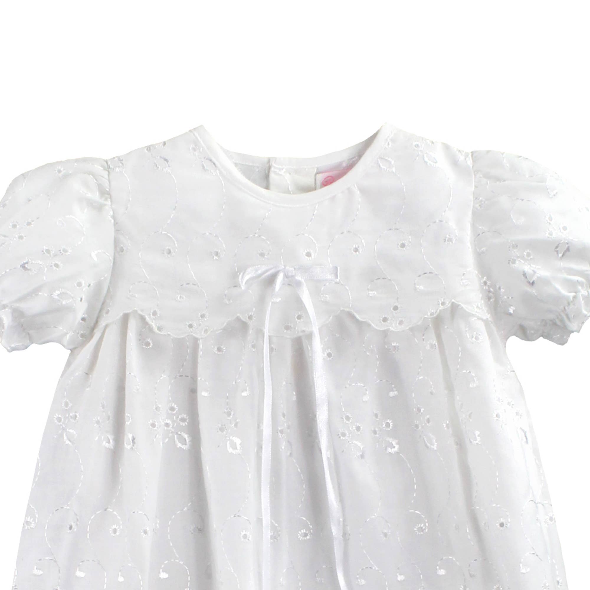 Eyelet Lace Christening Gown: 3 Month