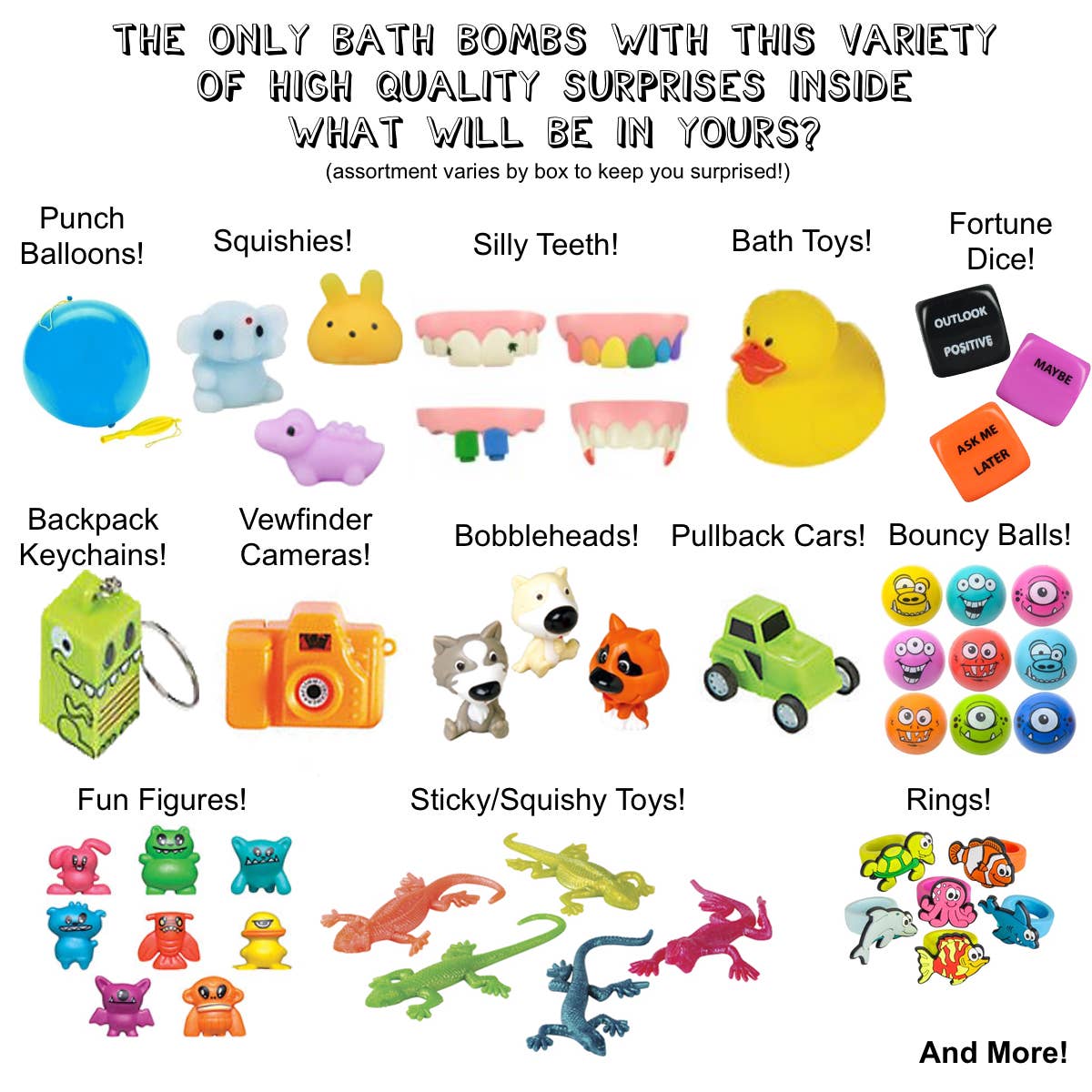 6 Kids Bath Bombs with Toy Surprises