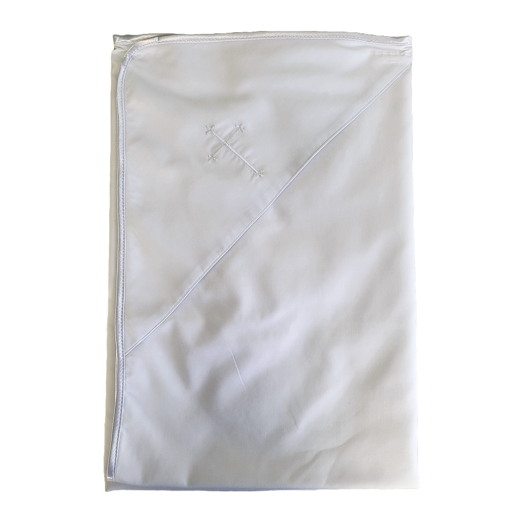 Embroidered Cross Christening Shawl