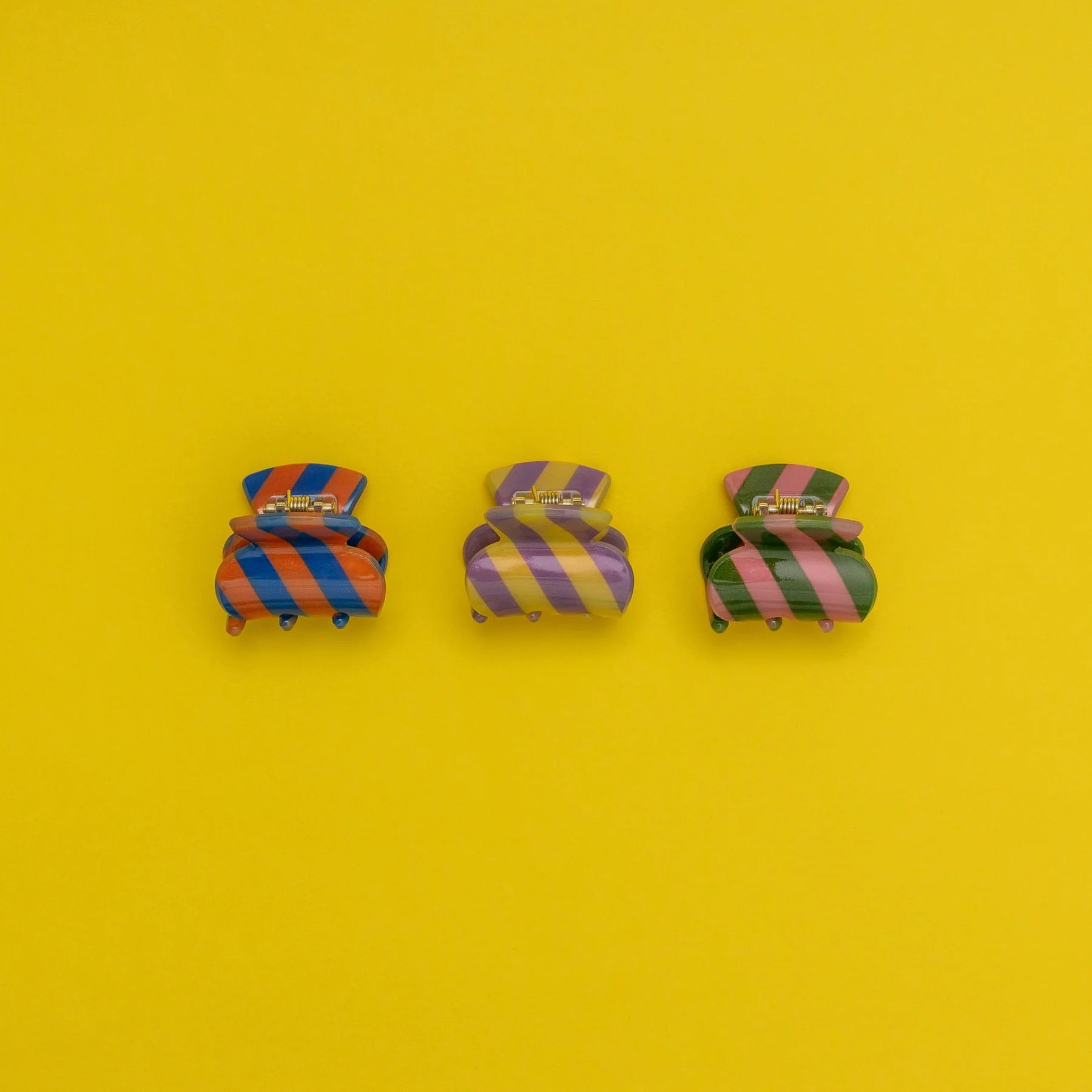 Striped Mini Claw Clips