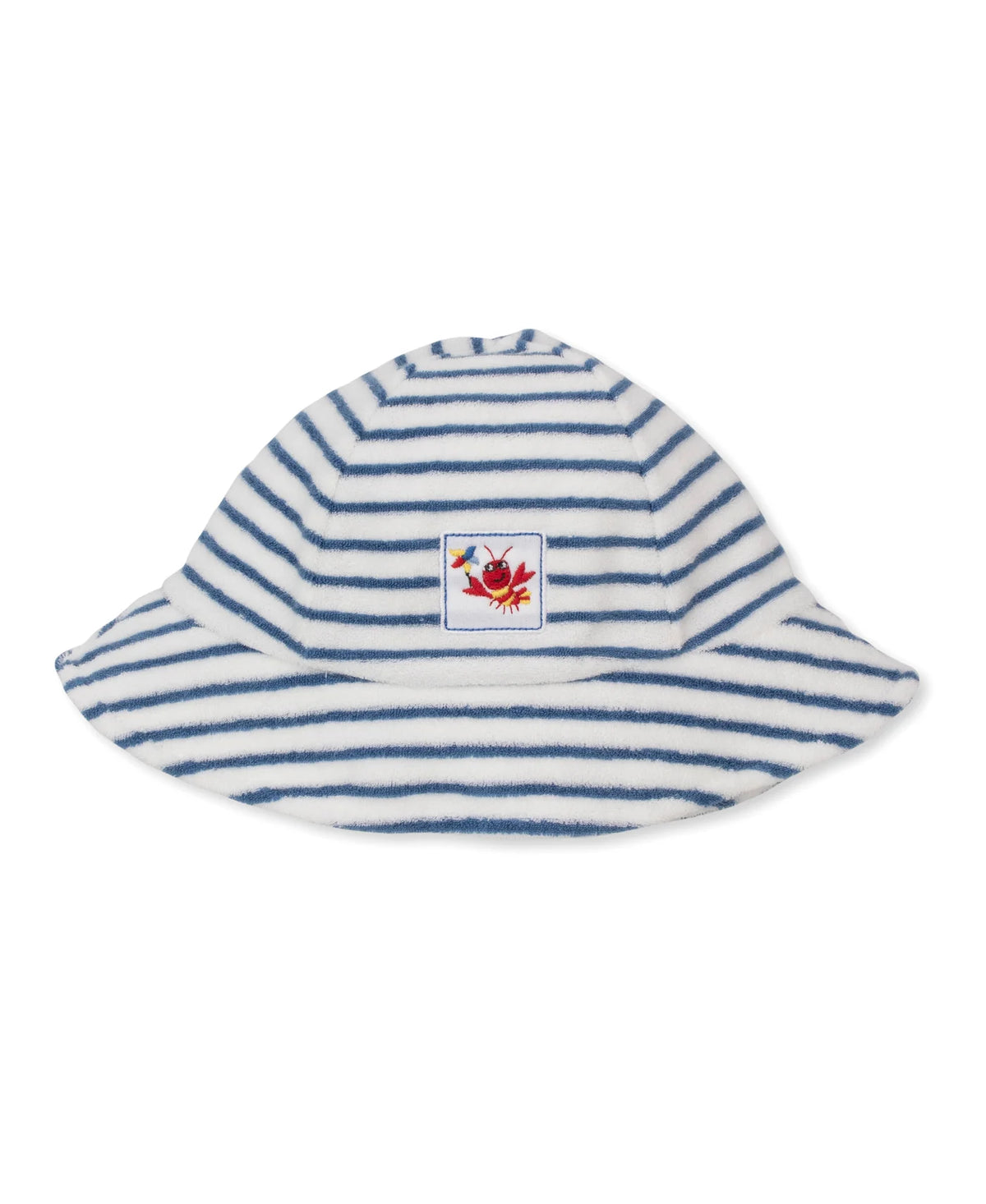 Lobsters Sandy Smiles Blue Stripe Terry Playsuit & Matching Hat Set