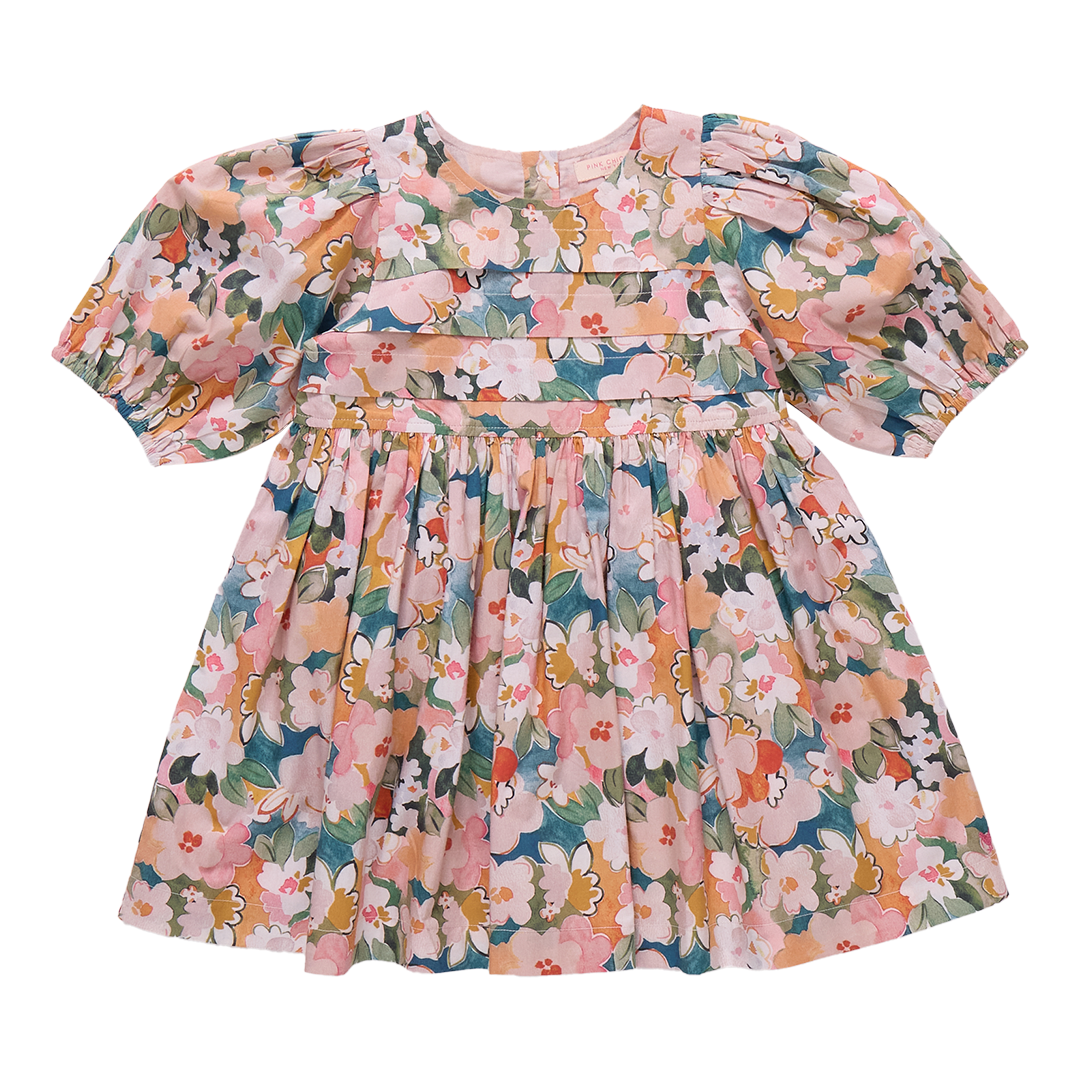 Girls Evelyn Dress || Watercolor Floral