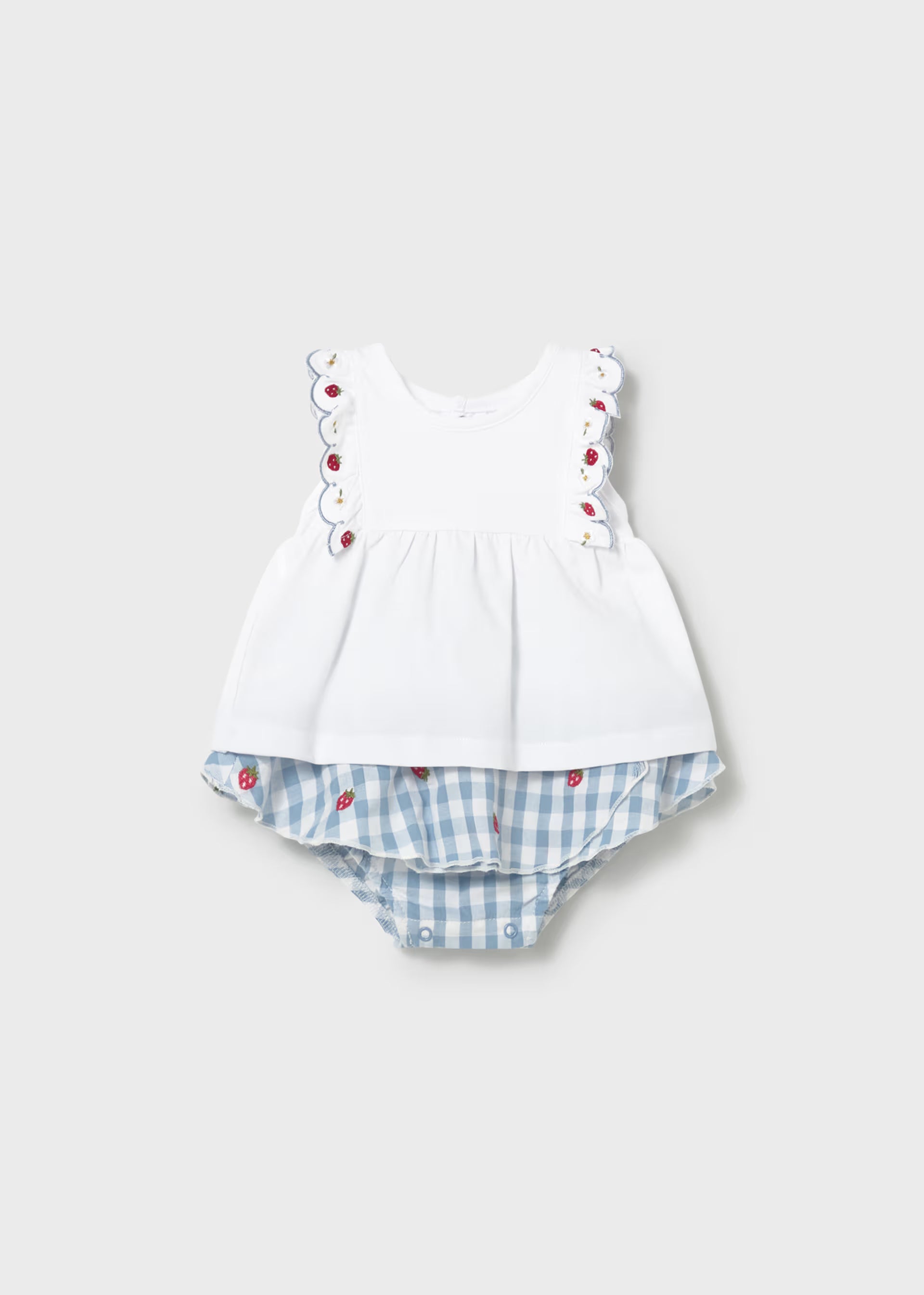 Newborn Girl Gingham Skirt and T-shirt Set