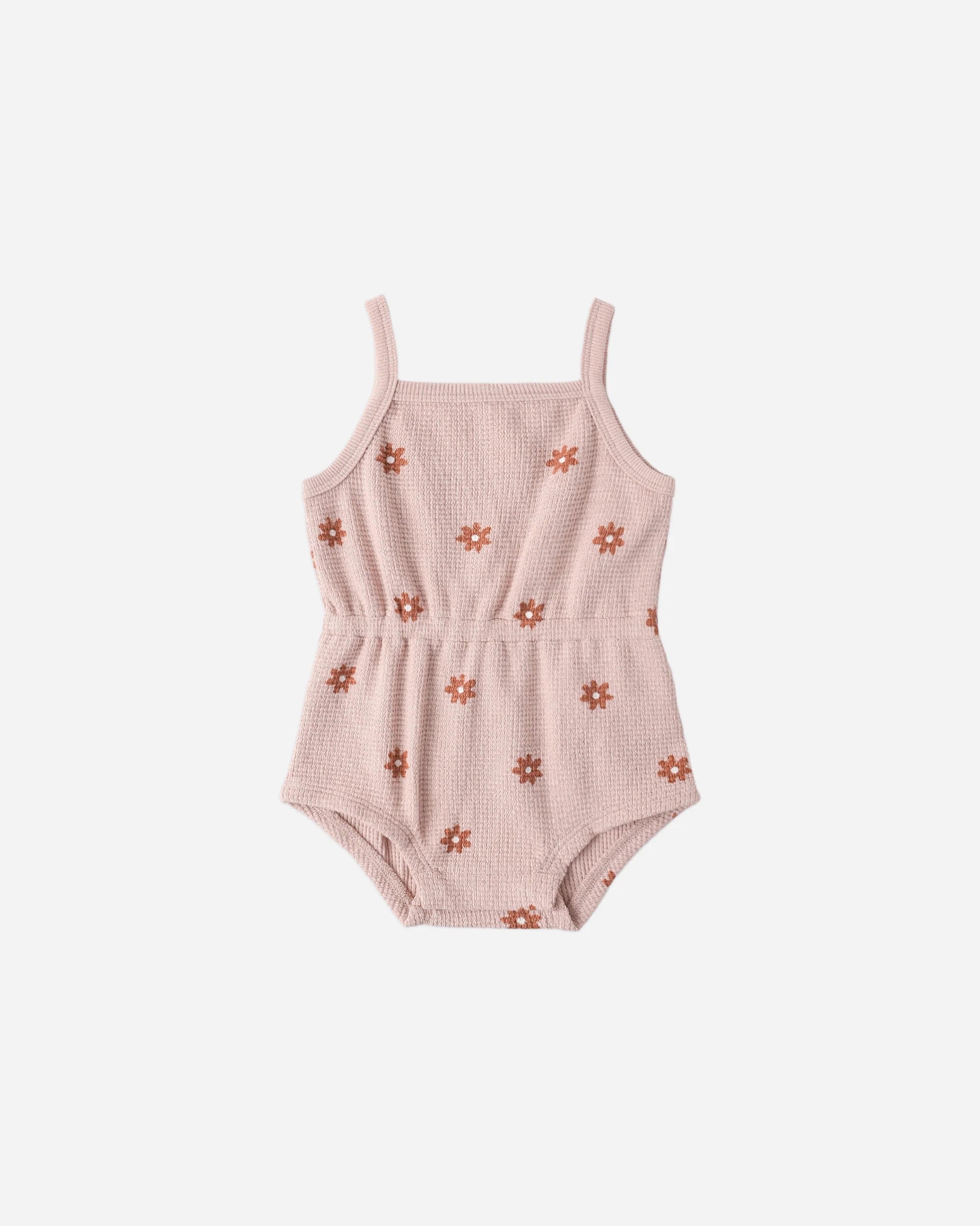 Quincy Mae Cinch Romper || Pink Daisy