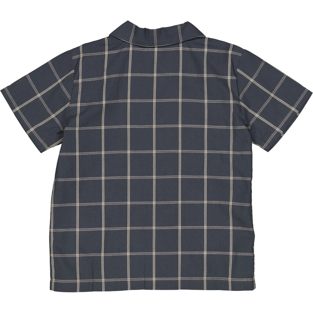 Baby Boys Short Sleeve Check Shirt || Night Blue
