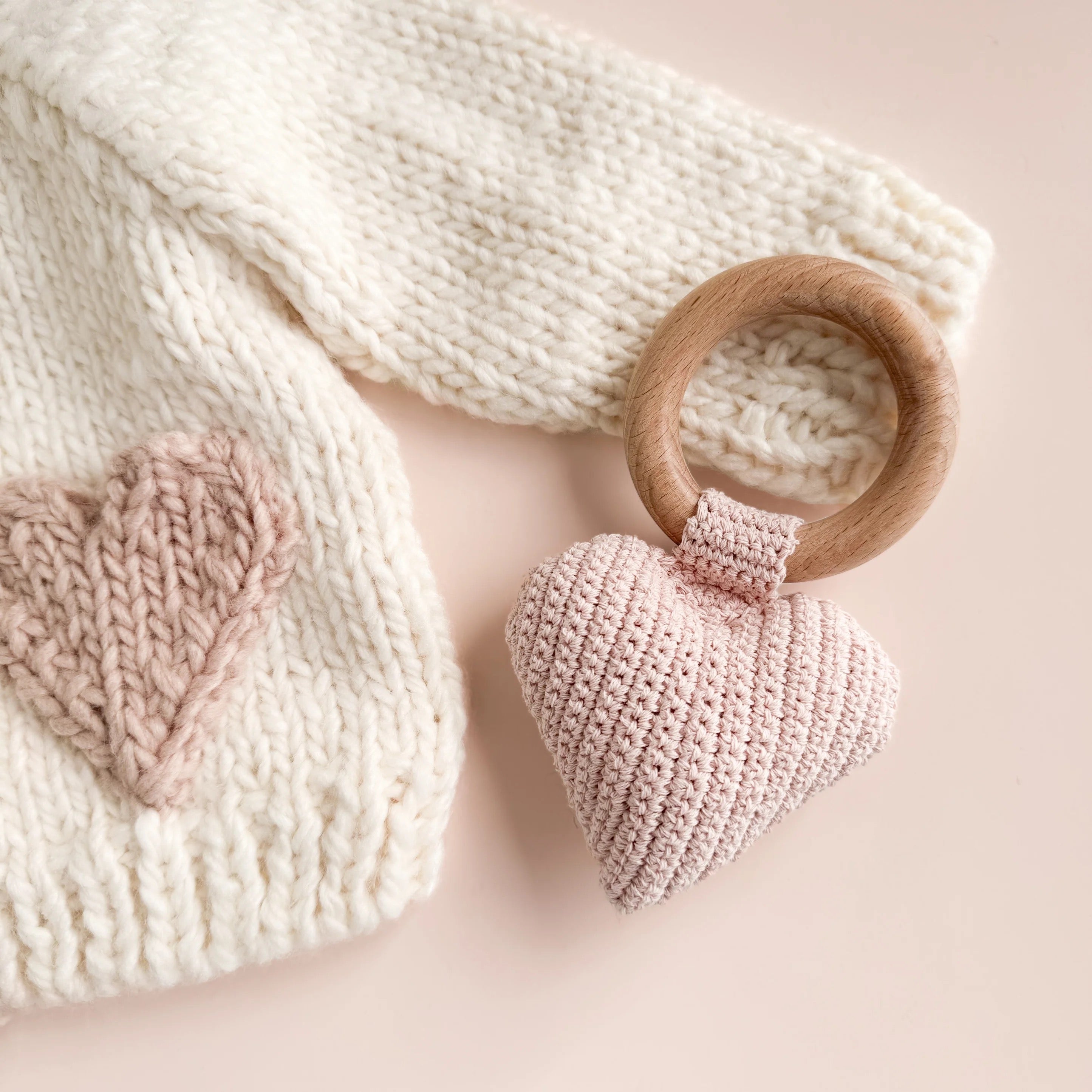 Cotton Crochet Rattle Teether || Heart