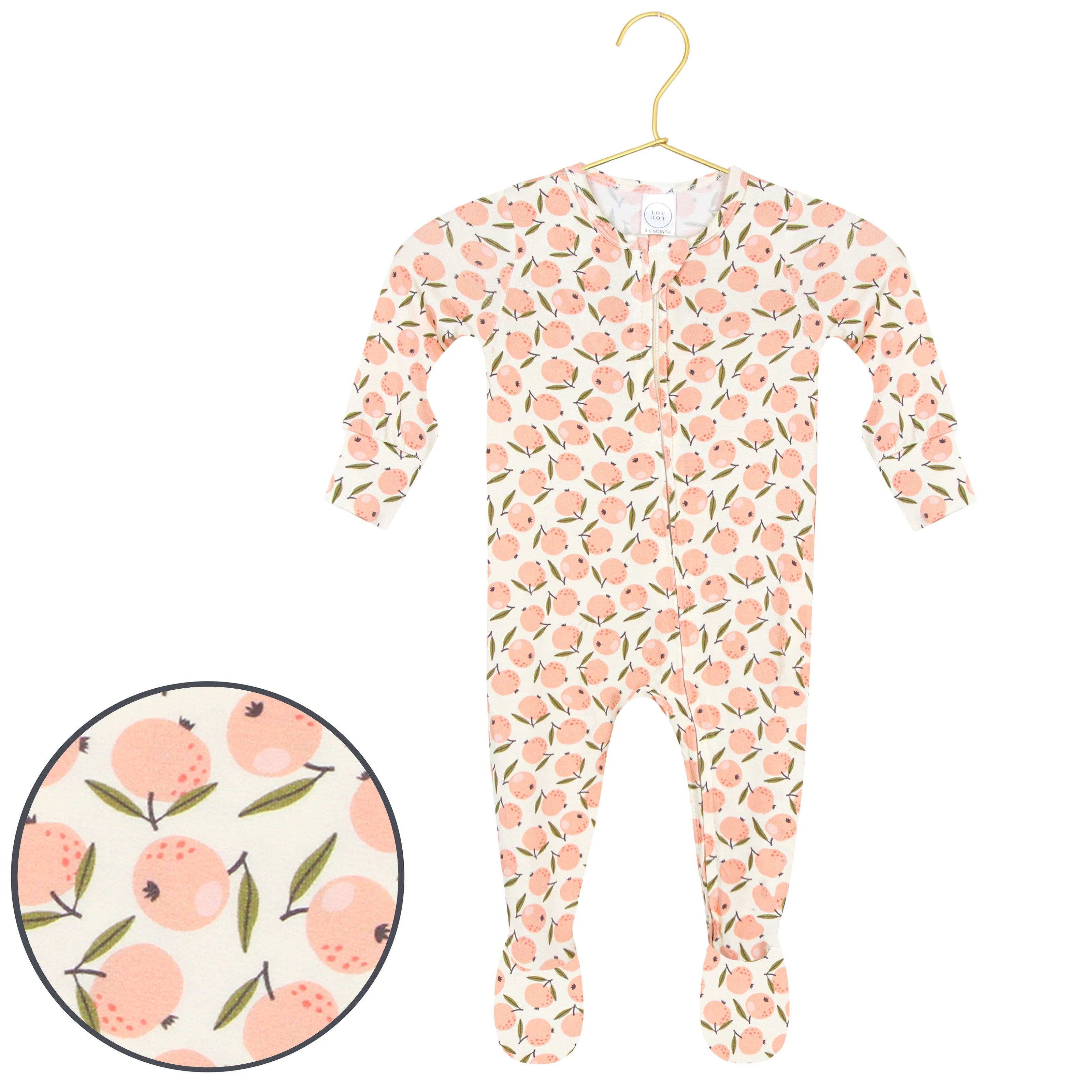 Lou Lou and Company Briar Zipper Footies || Peaches
