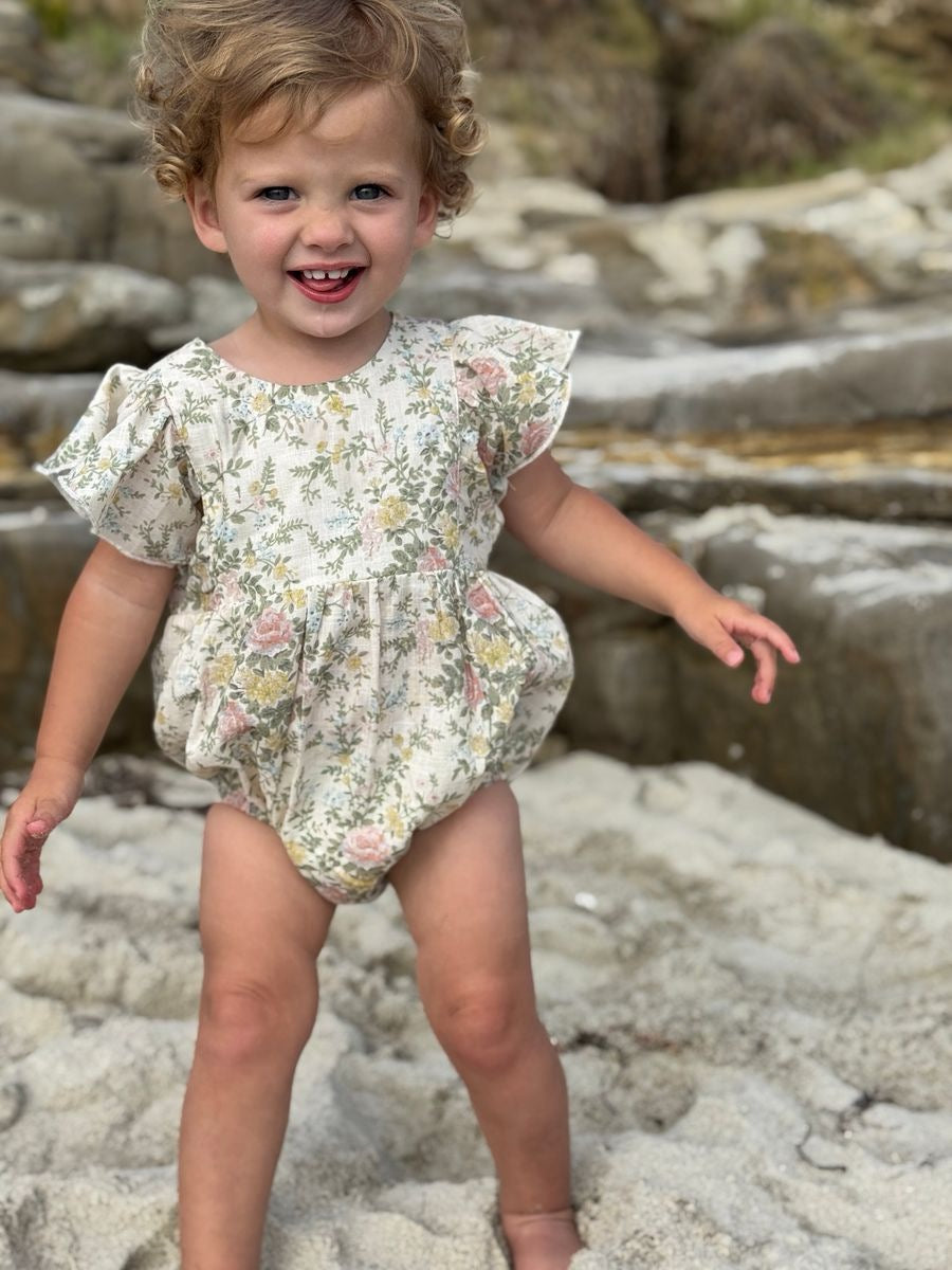 Vignette Miranda Bubble Romper || Cream Cottage Floral