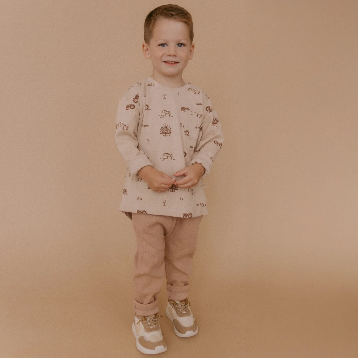 Organic Tee & Foldover Pant Set || Farm
