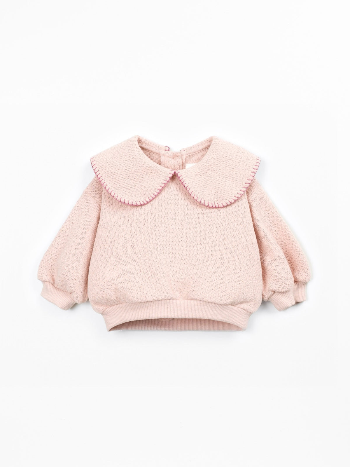 Play Up Knit Sweater with Collar Detail || Petal Pink