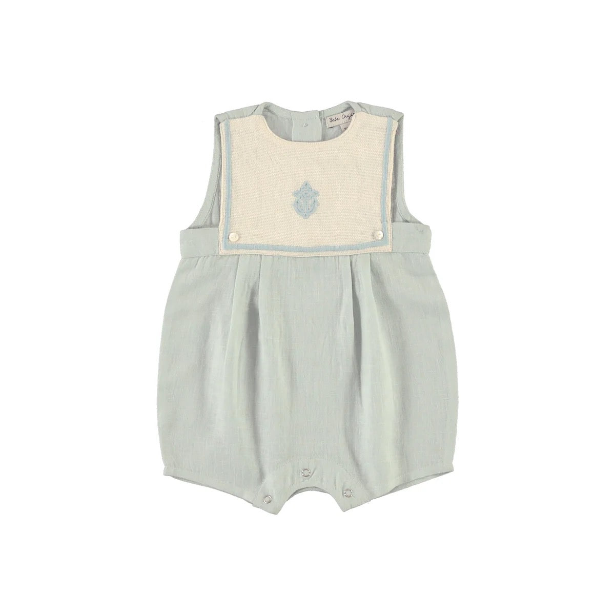 Bebe Organic Malo Boys Romper || Cloud Blue