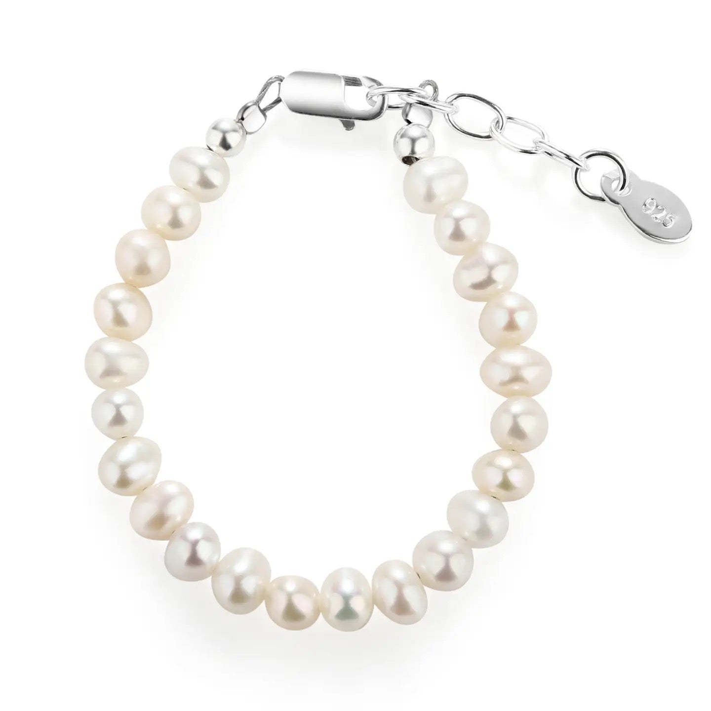 Kids Sterling Silver Freshwater Pearl Baby Girl Bracelet
