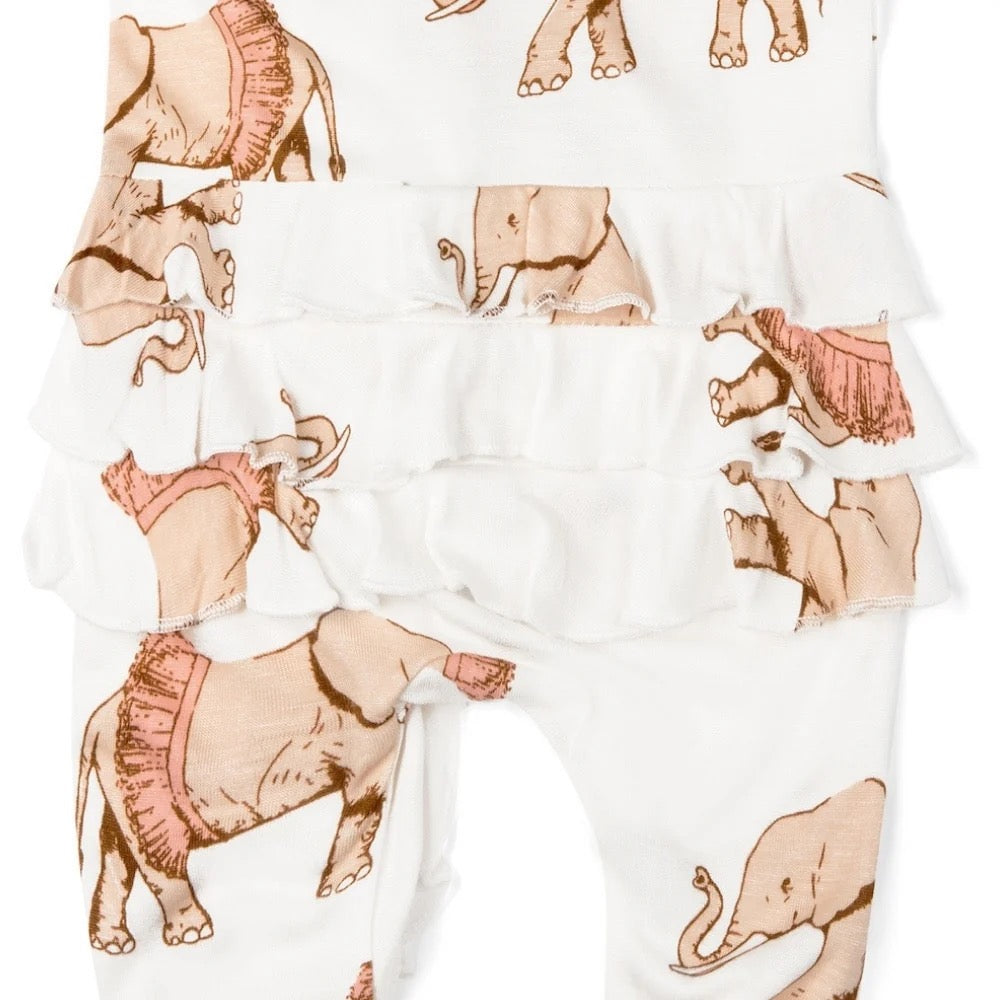 Milkbarn Tutu Elephant Footed Ruffle Romper