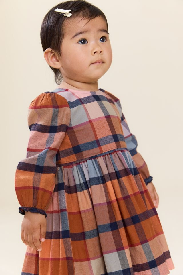 Pink Chicken Baby Girls Mae Dress Set || Hayride Plaid