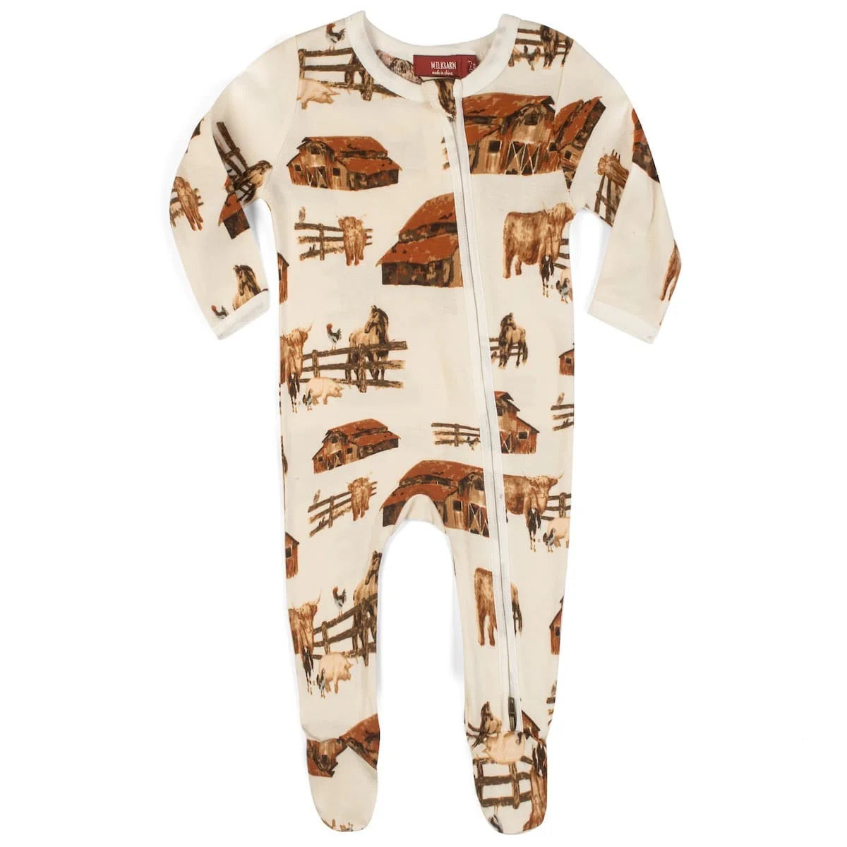 Milk Barn Organic Cotton Footed Romper || Homestead