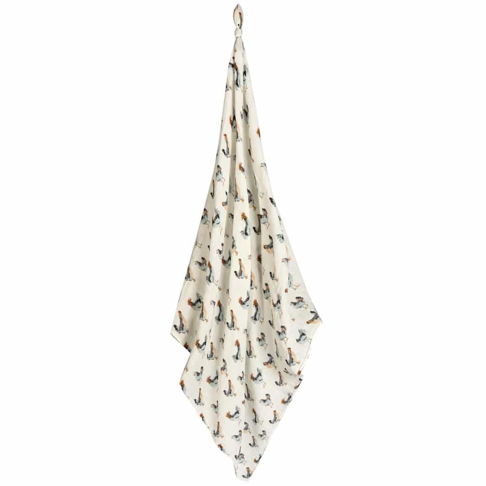 Milkbarn Organic Cotton Swaddle Blanket || Chicken