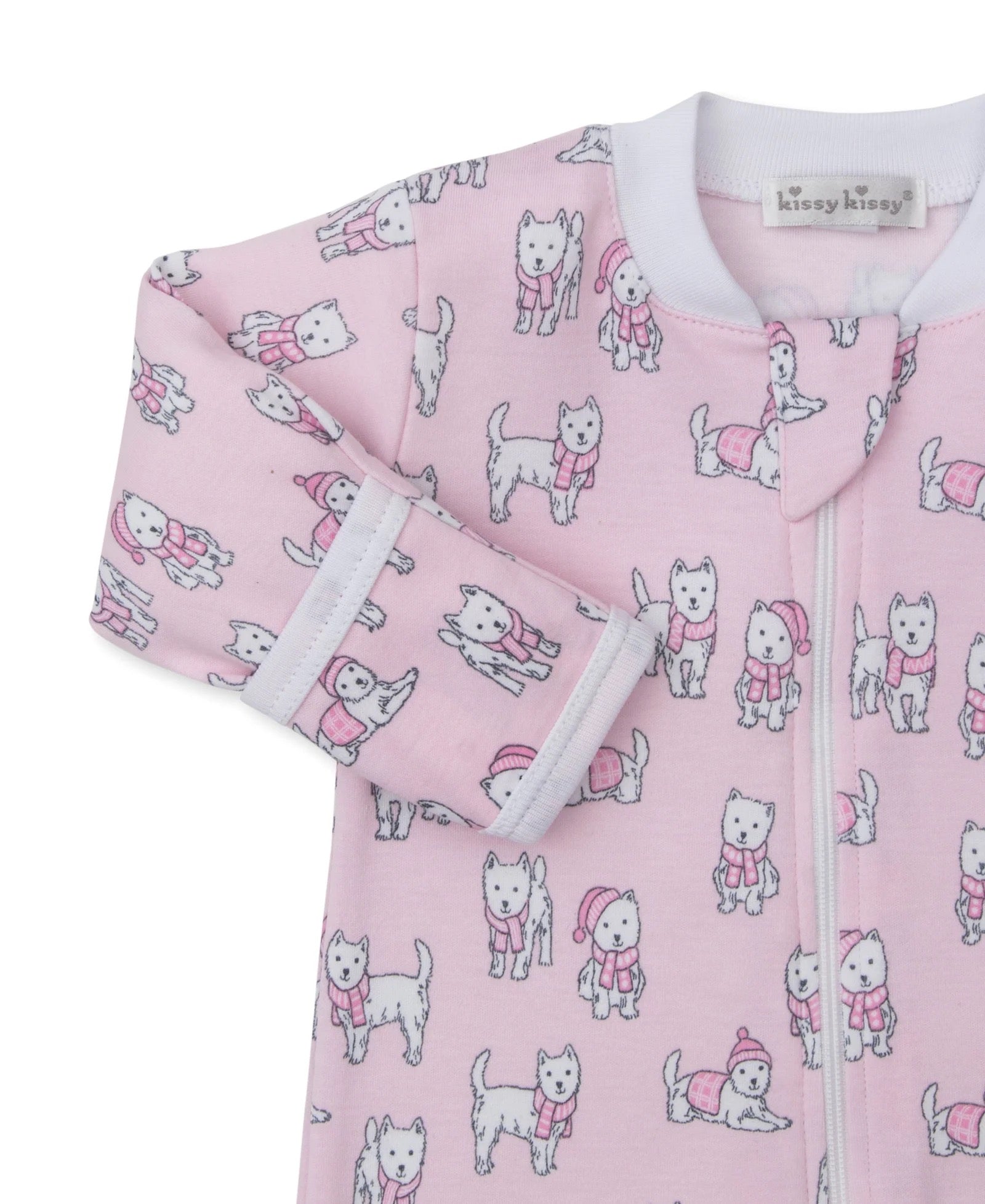 Pack of Pups Zip Footie Pink