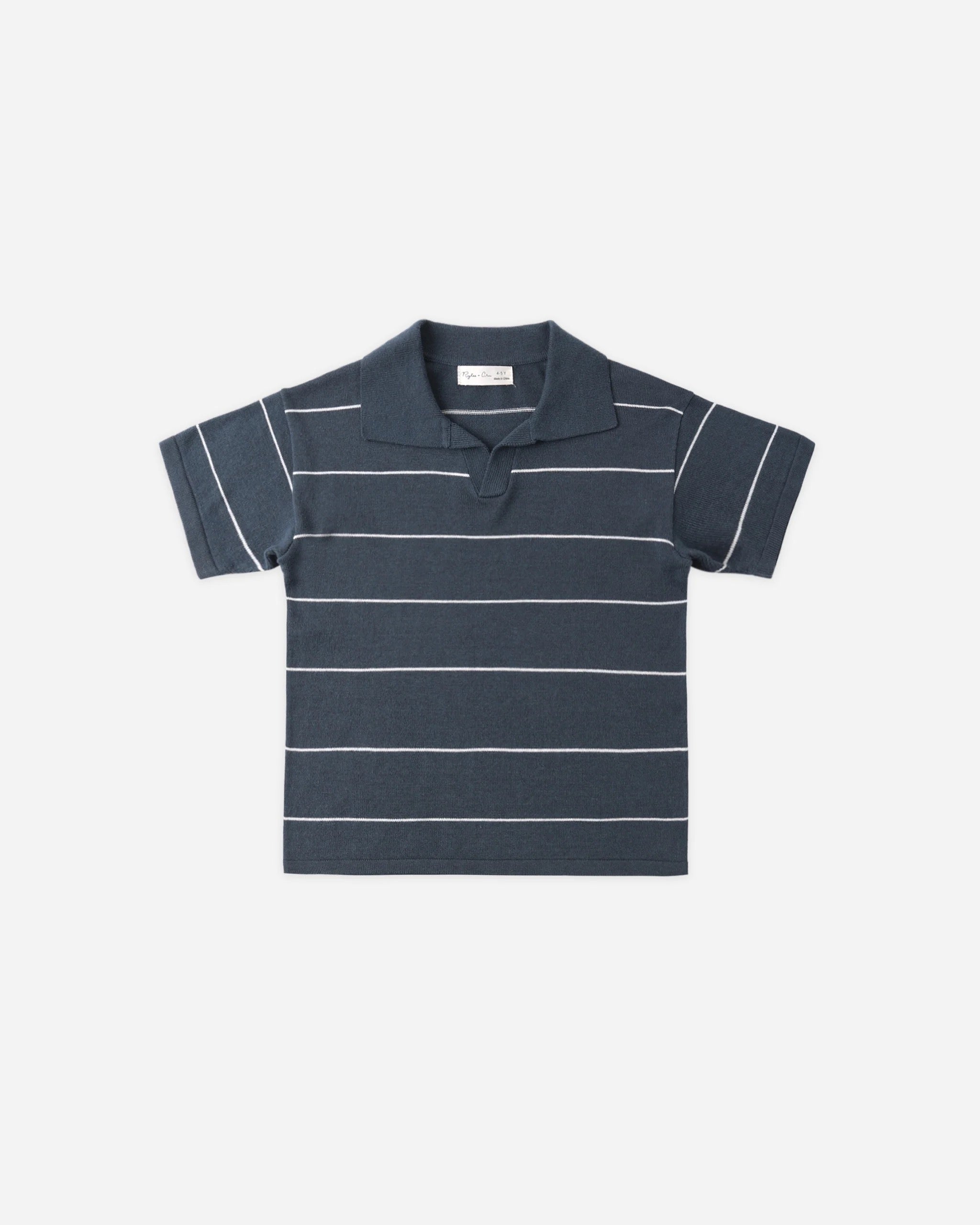 Rylee + Mrs Chandler Knit Polo || Navy Stripe