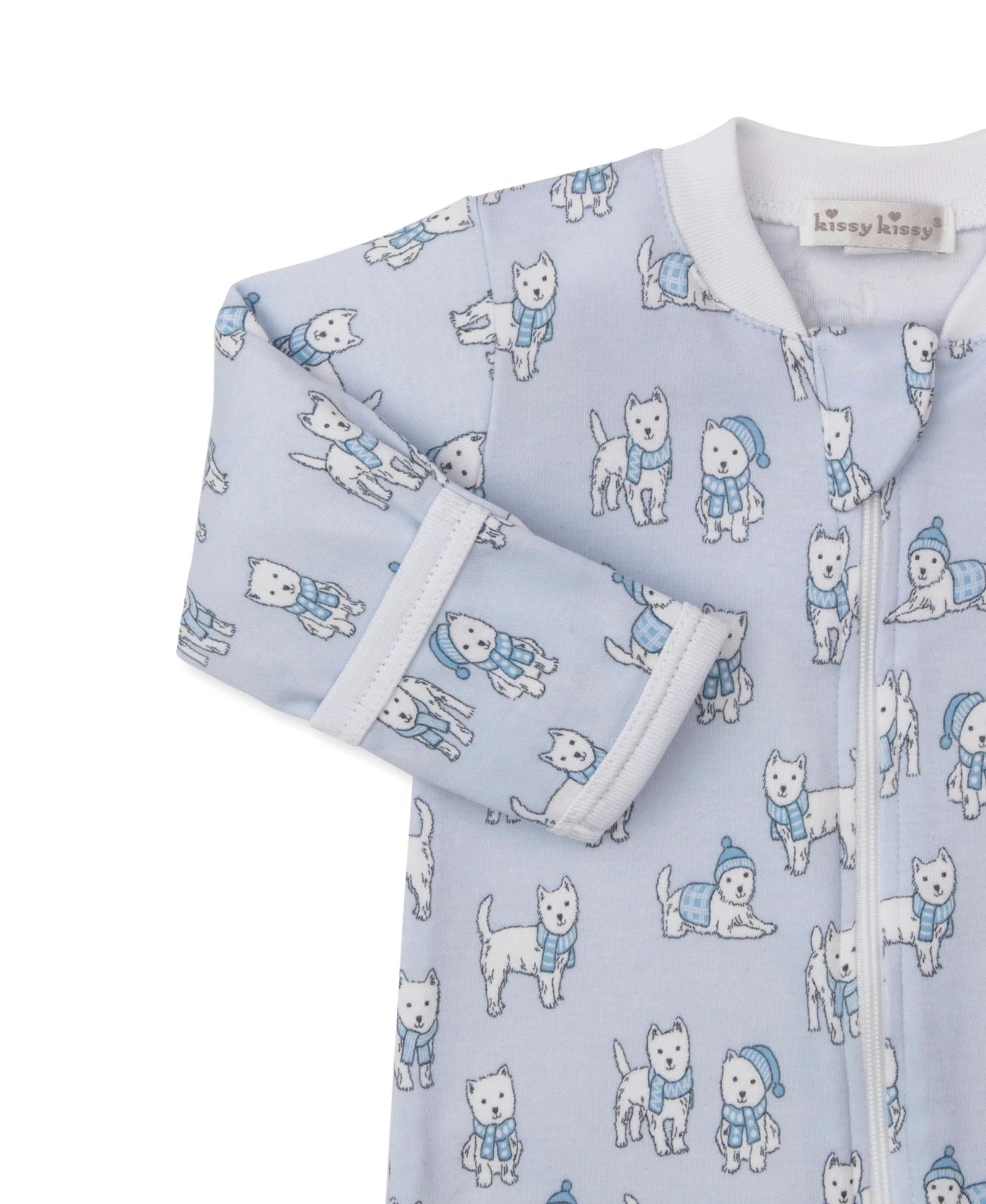 Pack of Pups Zipper Footie Blue