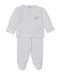 Kissy KissyHand Embroidered Footed Pant Set || Pink Sheep