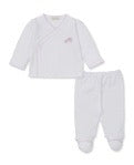 Kissy KissyHand Embroidered Footed Pant Set || Pink Sheep