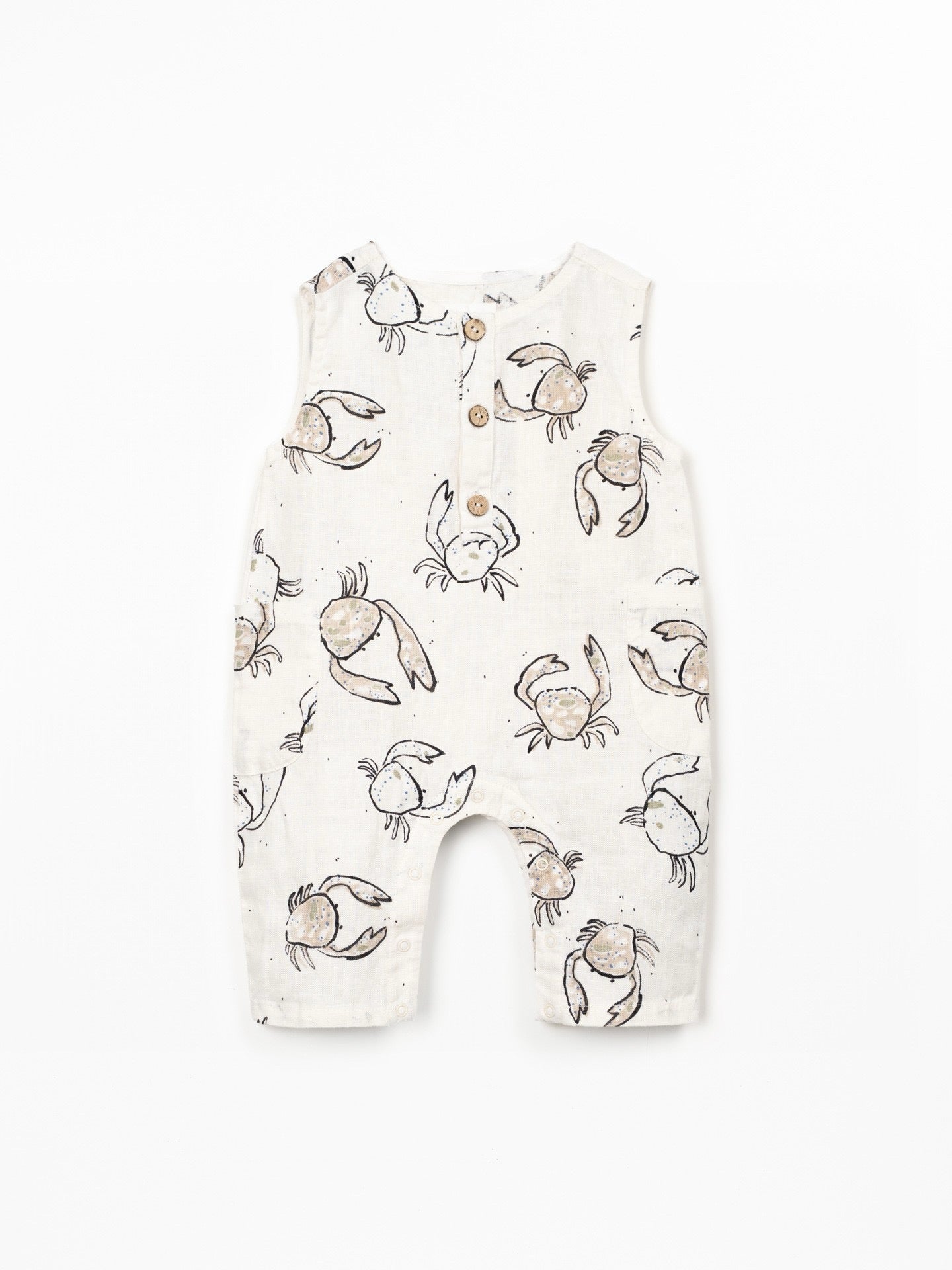 Play Up Printed Linen Jumpsuit || Island Crab