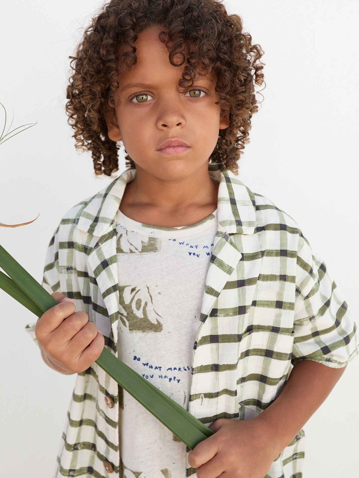 Play Up Short Sleeve Plaid Shirt || Olive