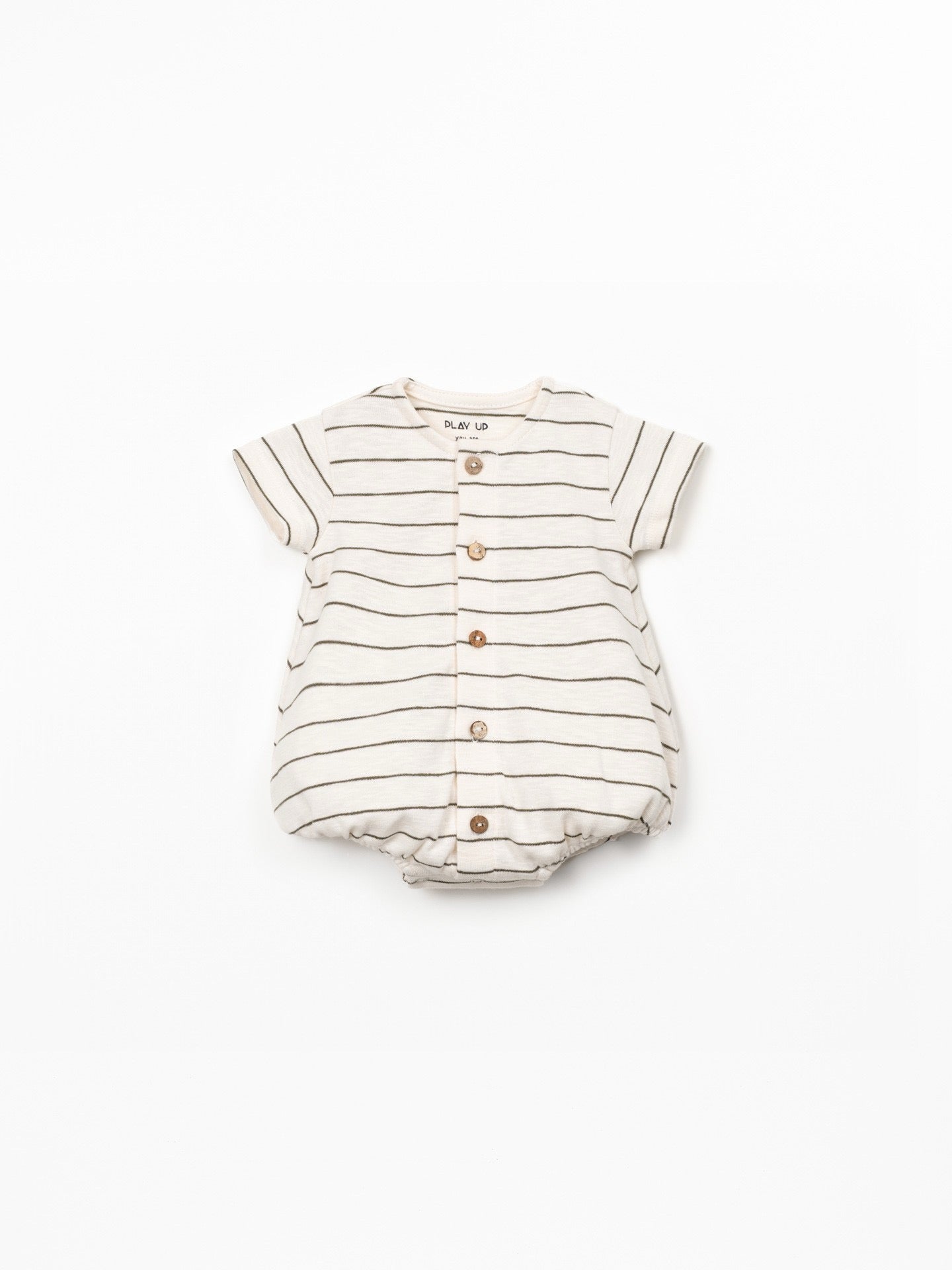 Play Up Stripe Bubble Romper || Olive