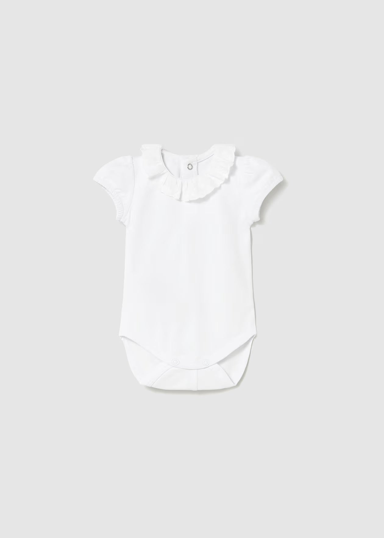 Mayoral Newborn Girl Ruffled Bodysuit ||White