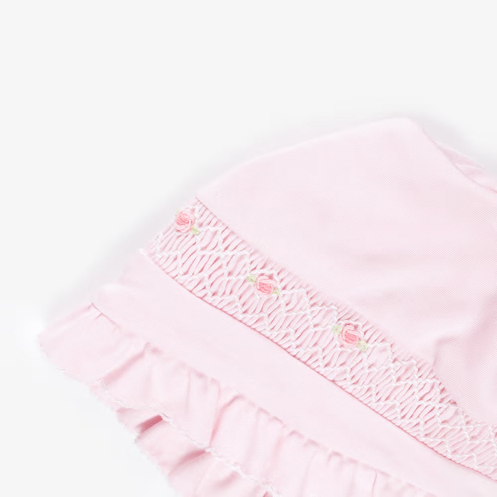 Kissy Kissy Pima Cotton Hand Smocked Bonnet || Pink