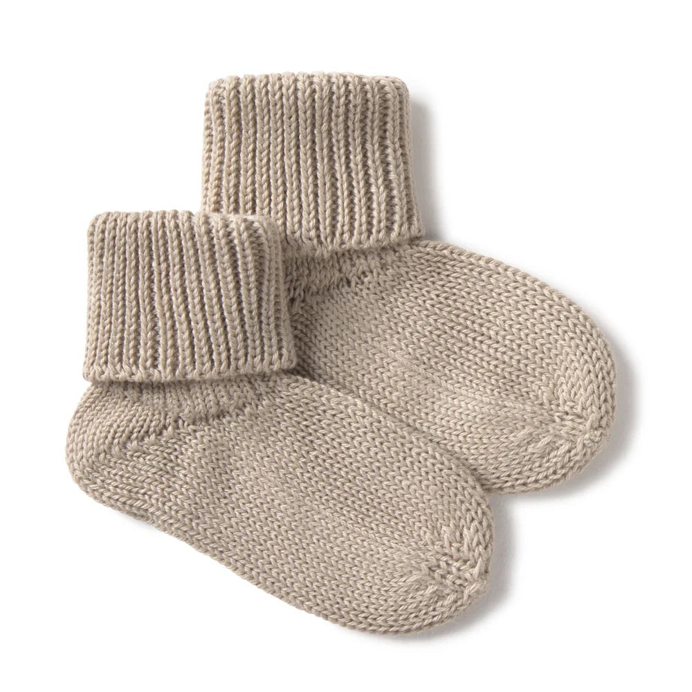 Li & Me Fleur Knit Socks || Dune