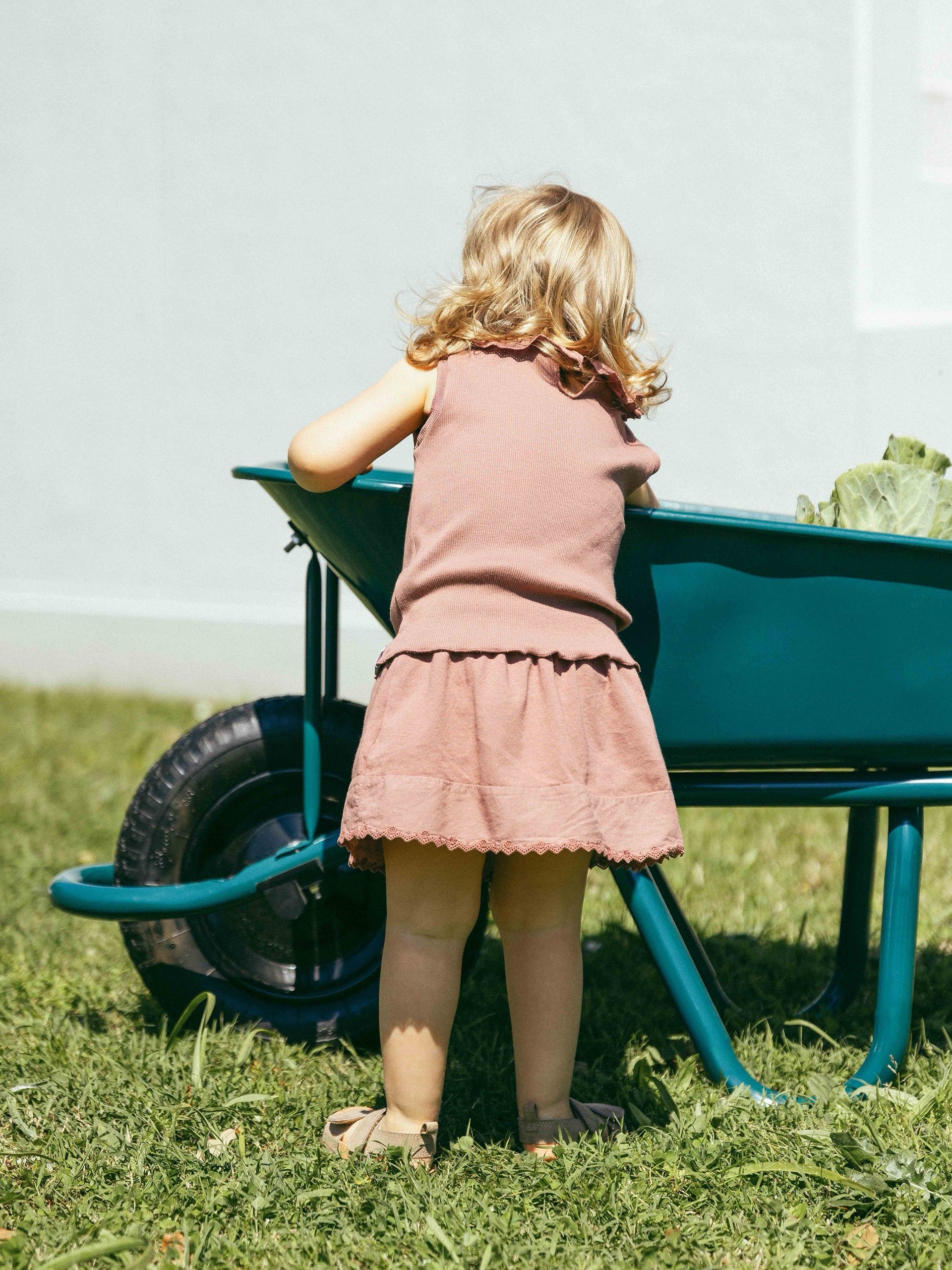 Snug Cotton Jersey Skirt with Diaper Cover || Terracota