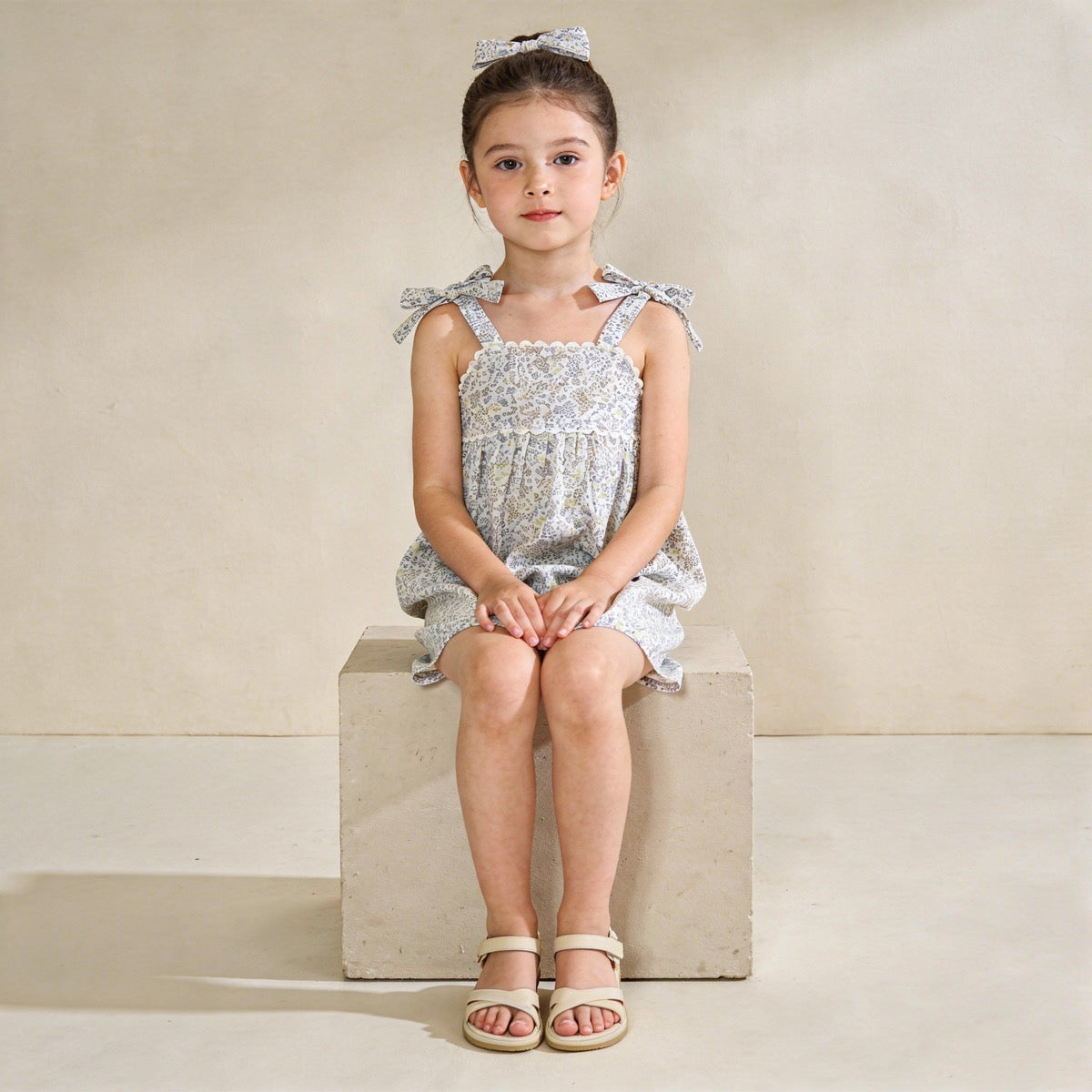 Make Make Organics tie up Top & Shorts Set || Tulle Floral