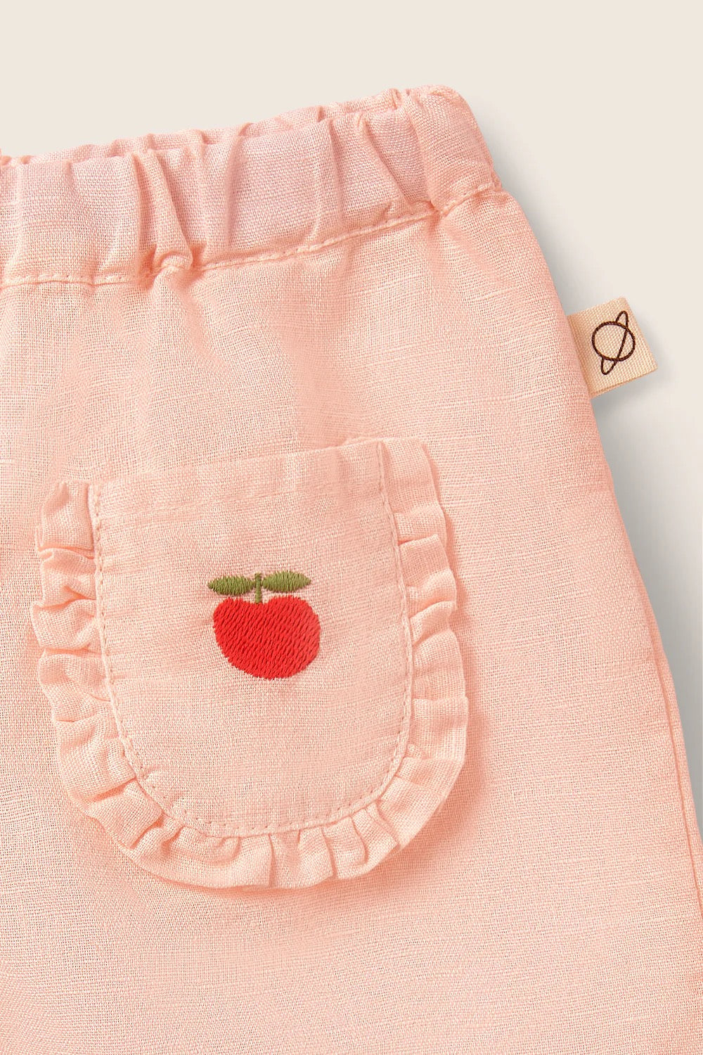 Cotton Linen Ruffle Baby Pants || Cloud Pink