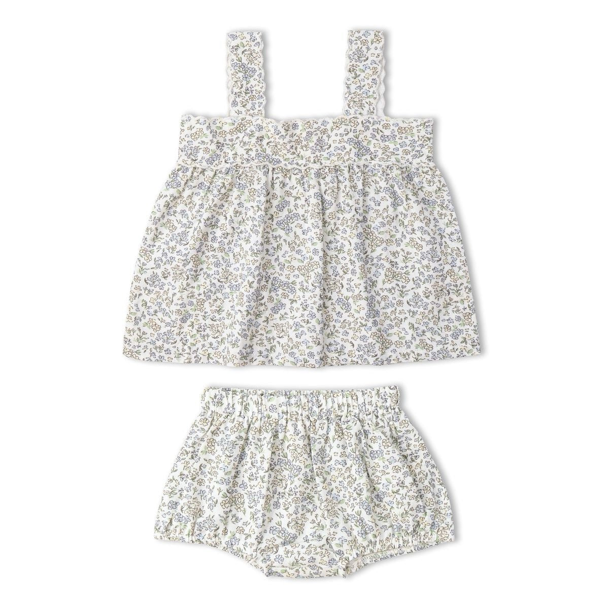 Make Make Organics Scalloped Top & Bloomer Set || Tulle Floral