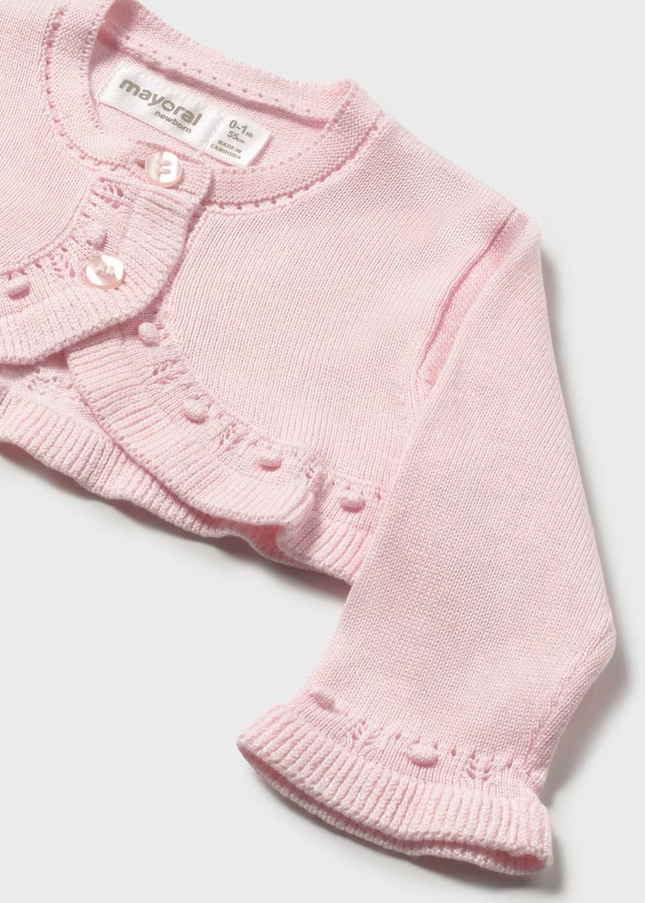 Mayoral Knit Crop Cardigan || Pink