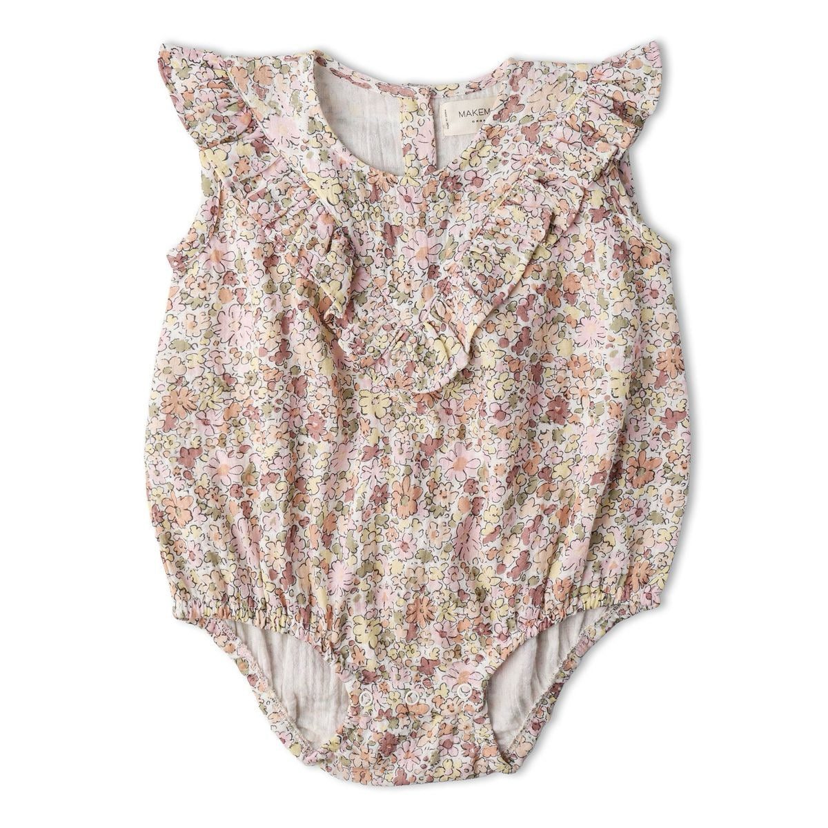Make Make Organice Sleeveless Ruffle Bubble Romper